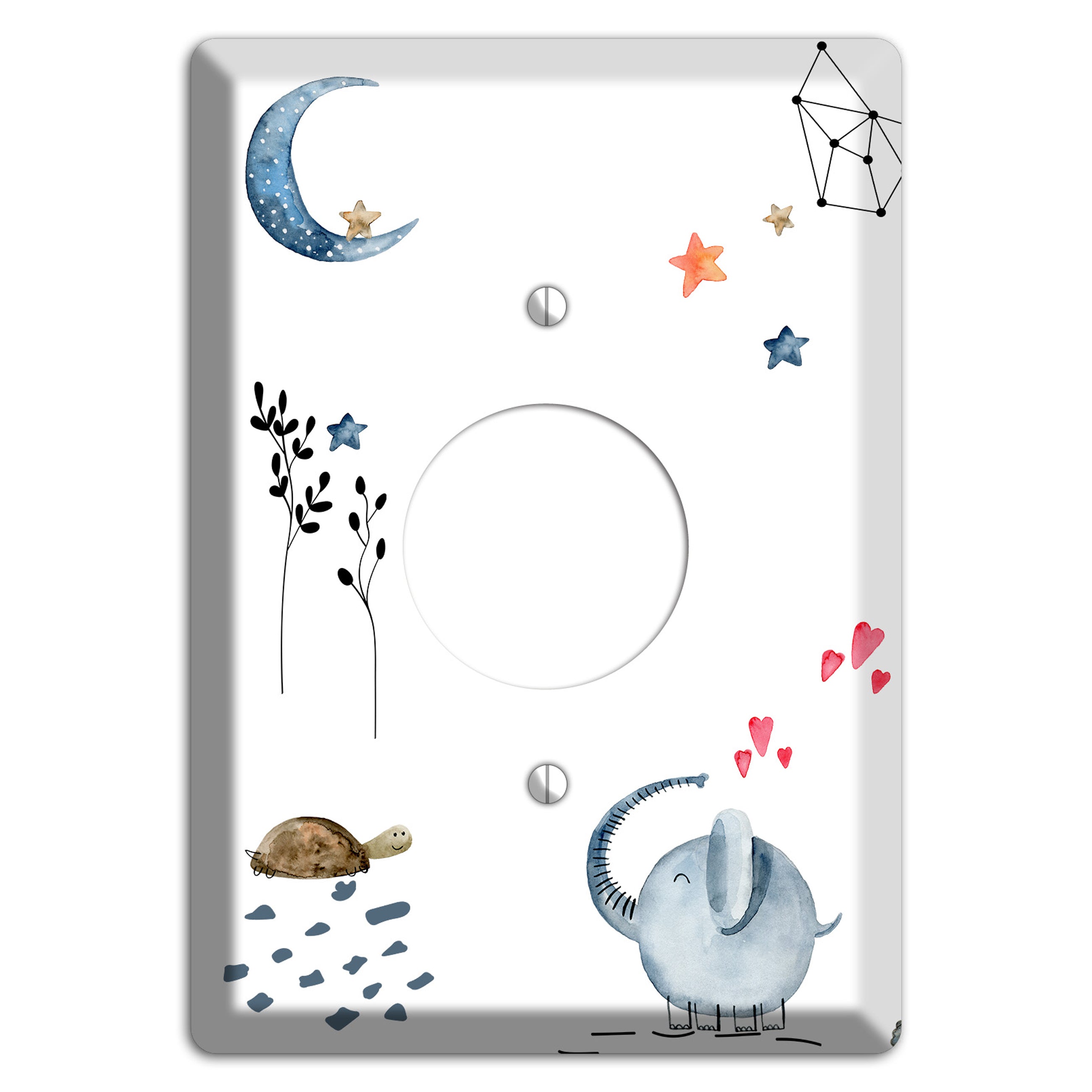 Elephant Single Receptacle Wallplate