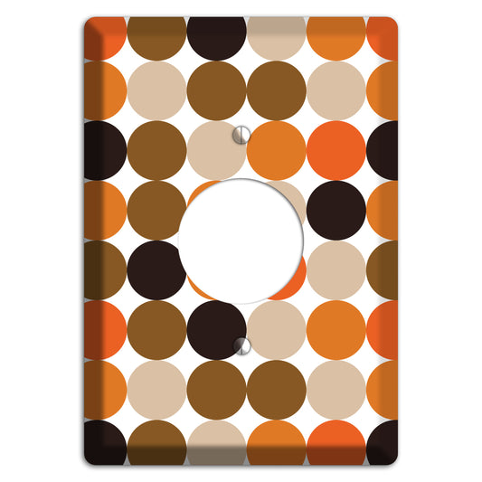 Orange Brown Black Beige Tiled Dots Single Receptacle Wallplate