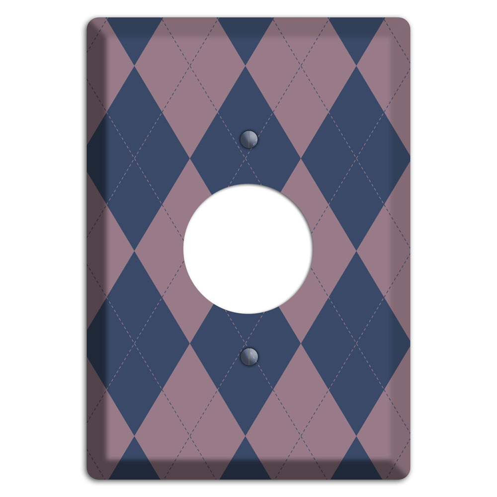 Purple Argyle Single Receptacle Wallplate