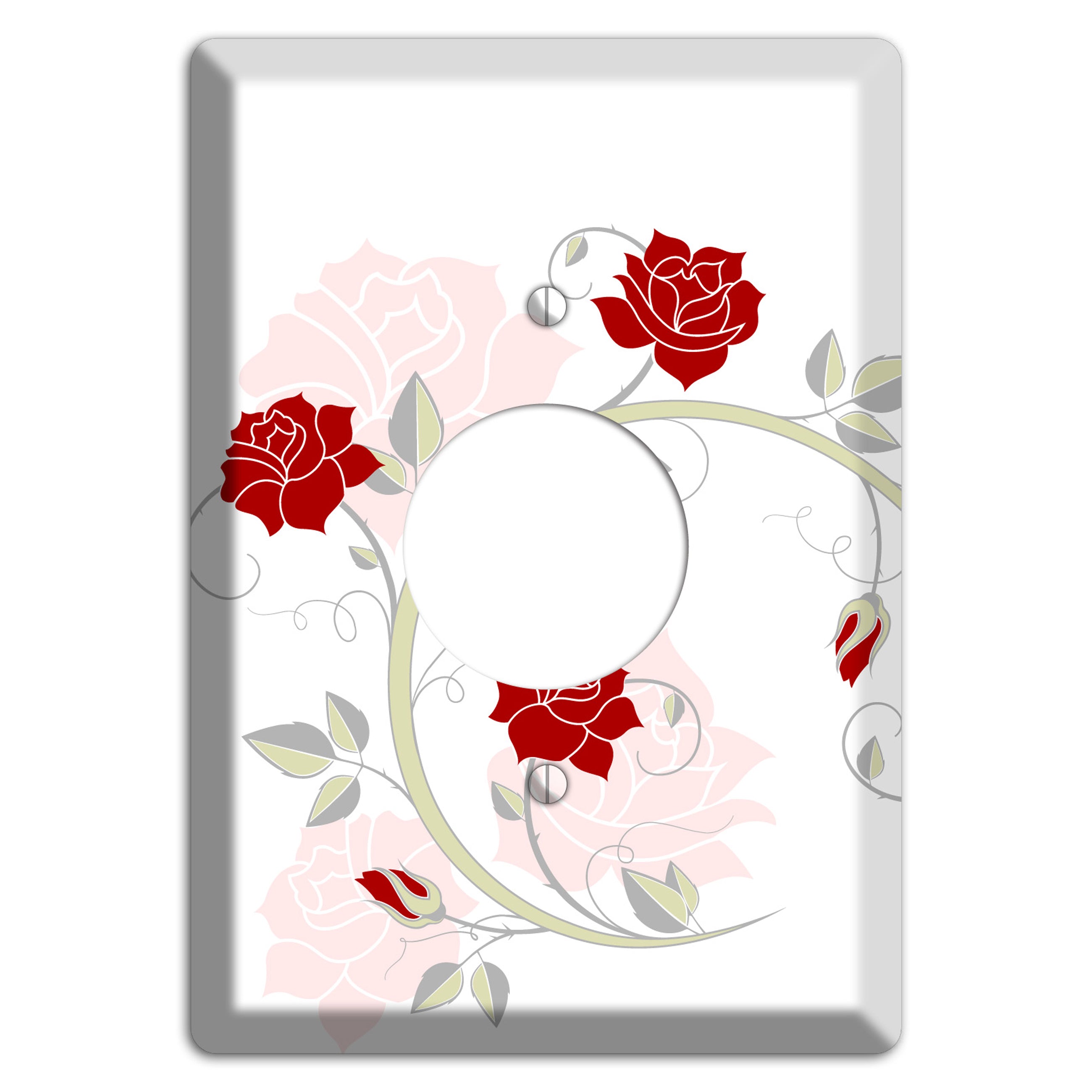 Red Rose Single Receptacle Wallplate