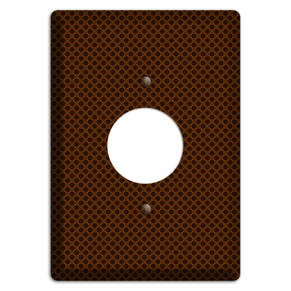 Brown Geometric Single Receptacle Wallplate