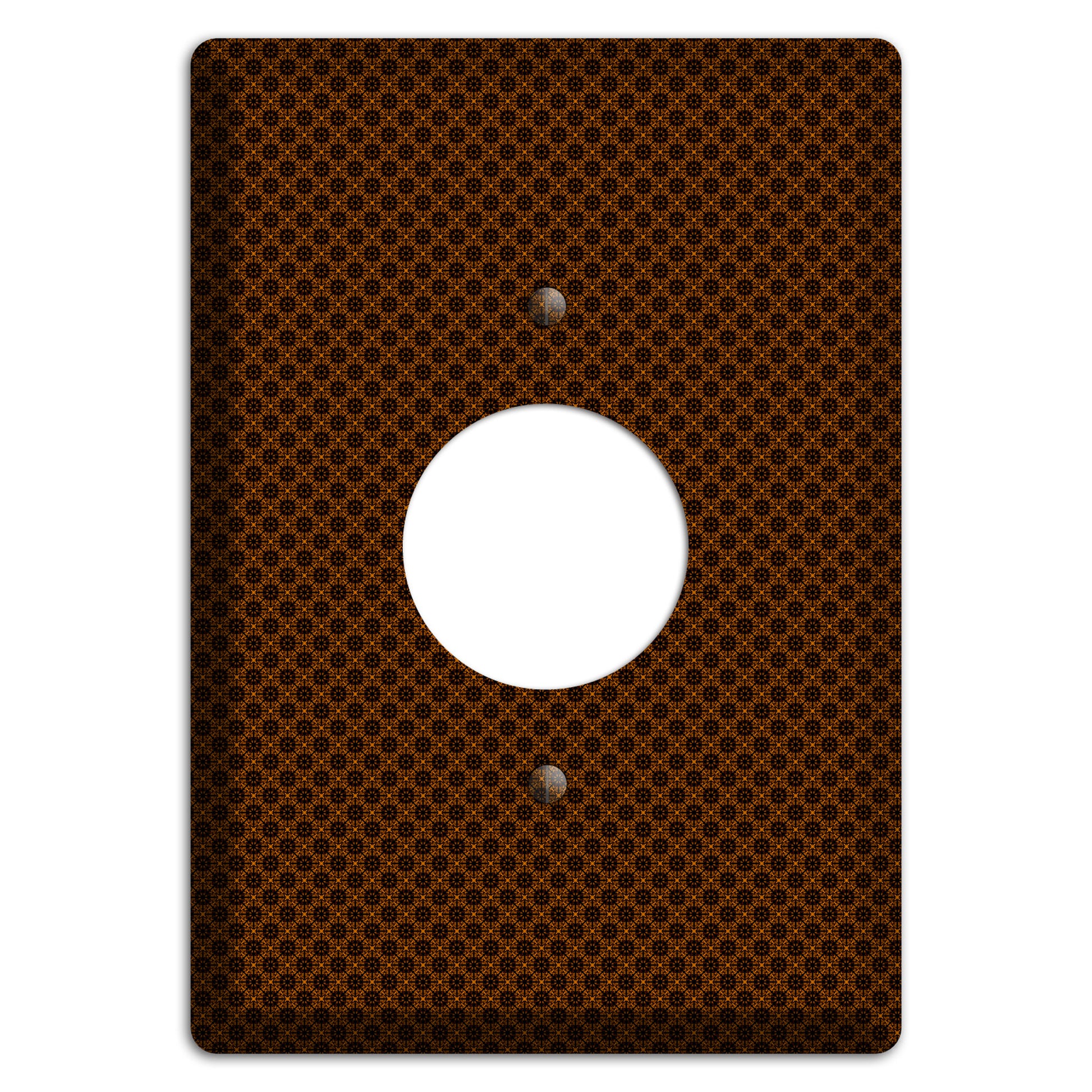 Brown Geometric Single Receptacle Wallplate