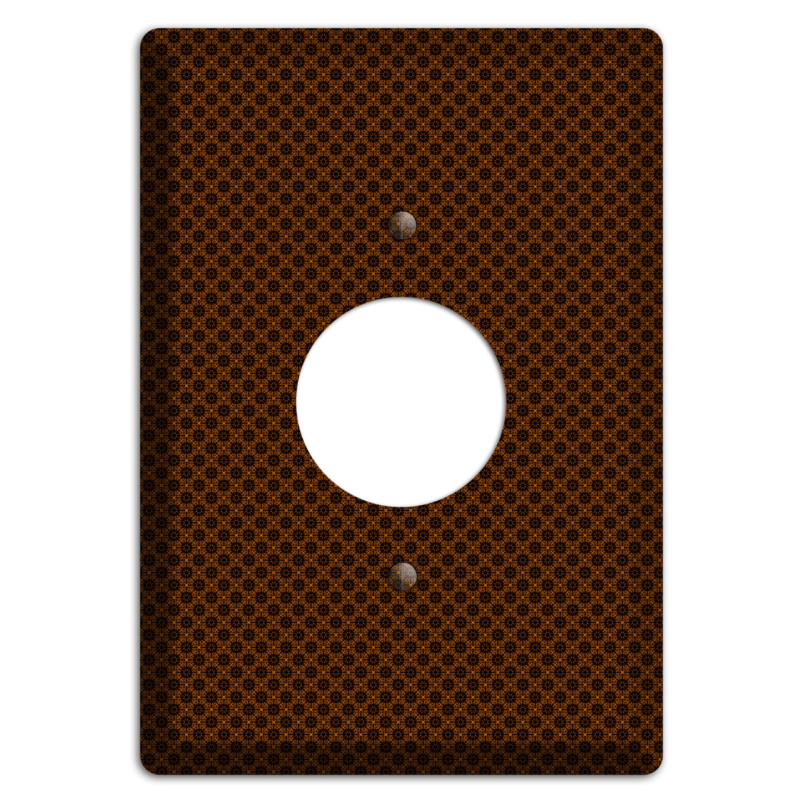 Brown Geometric Single Receptacle Wallplate