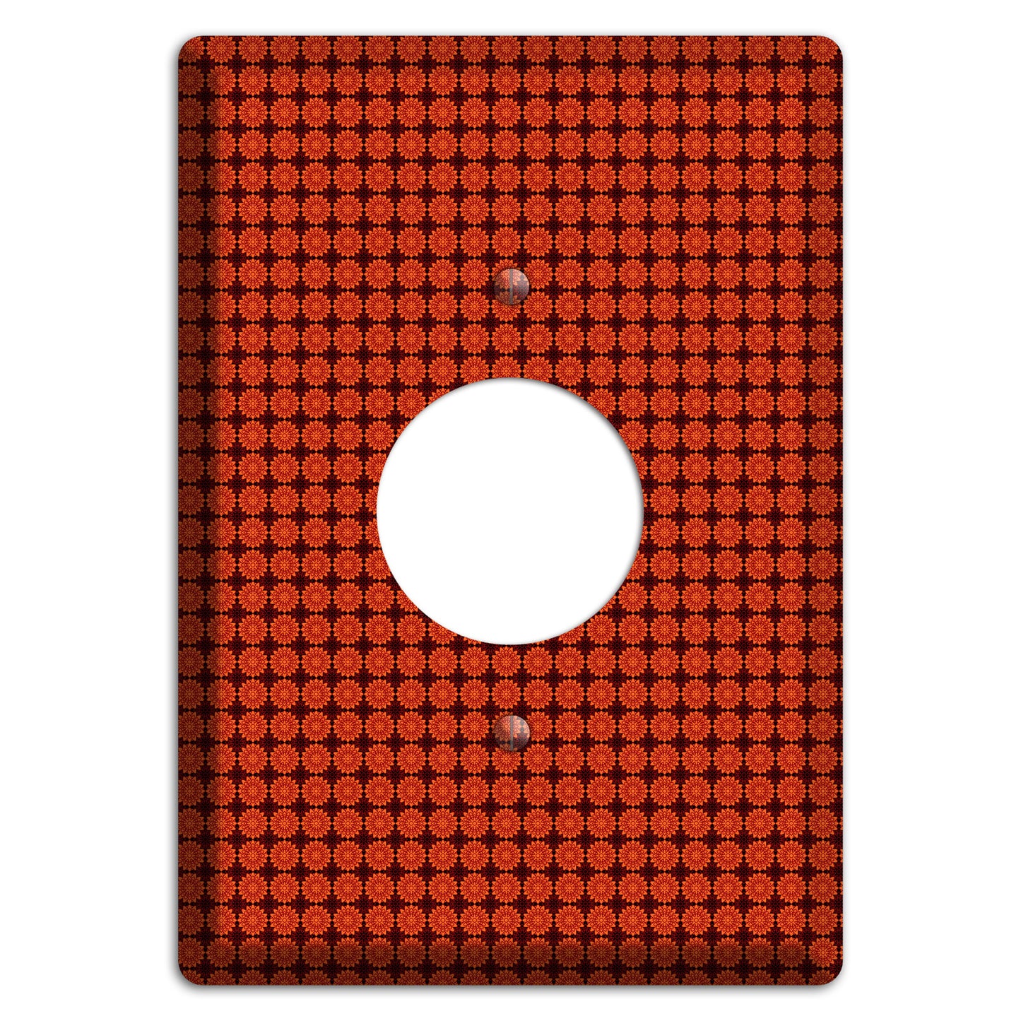 Maroon with Tiled Red Foulard Single Receptacle Wallplate