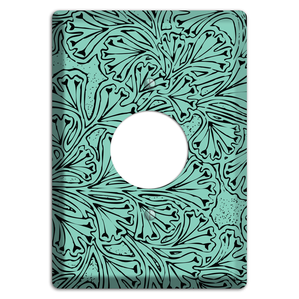 Deco Olive Interlocking Floral Single Receptacle Wallplate