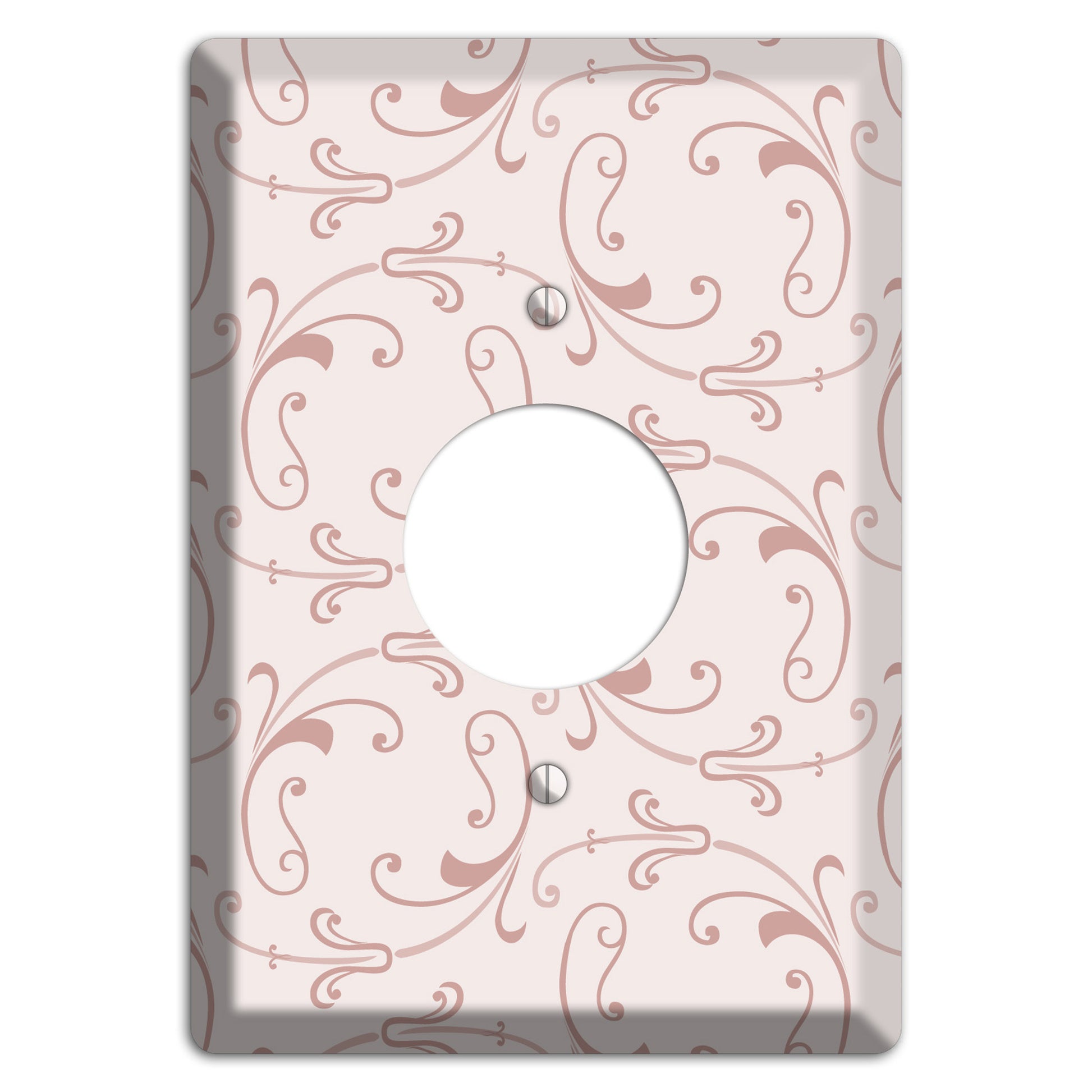 Dusty Rose Victorian Sprig Single Receptacle Wallplate