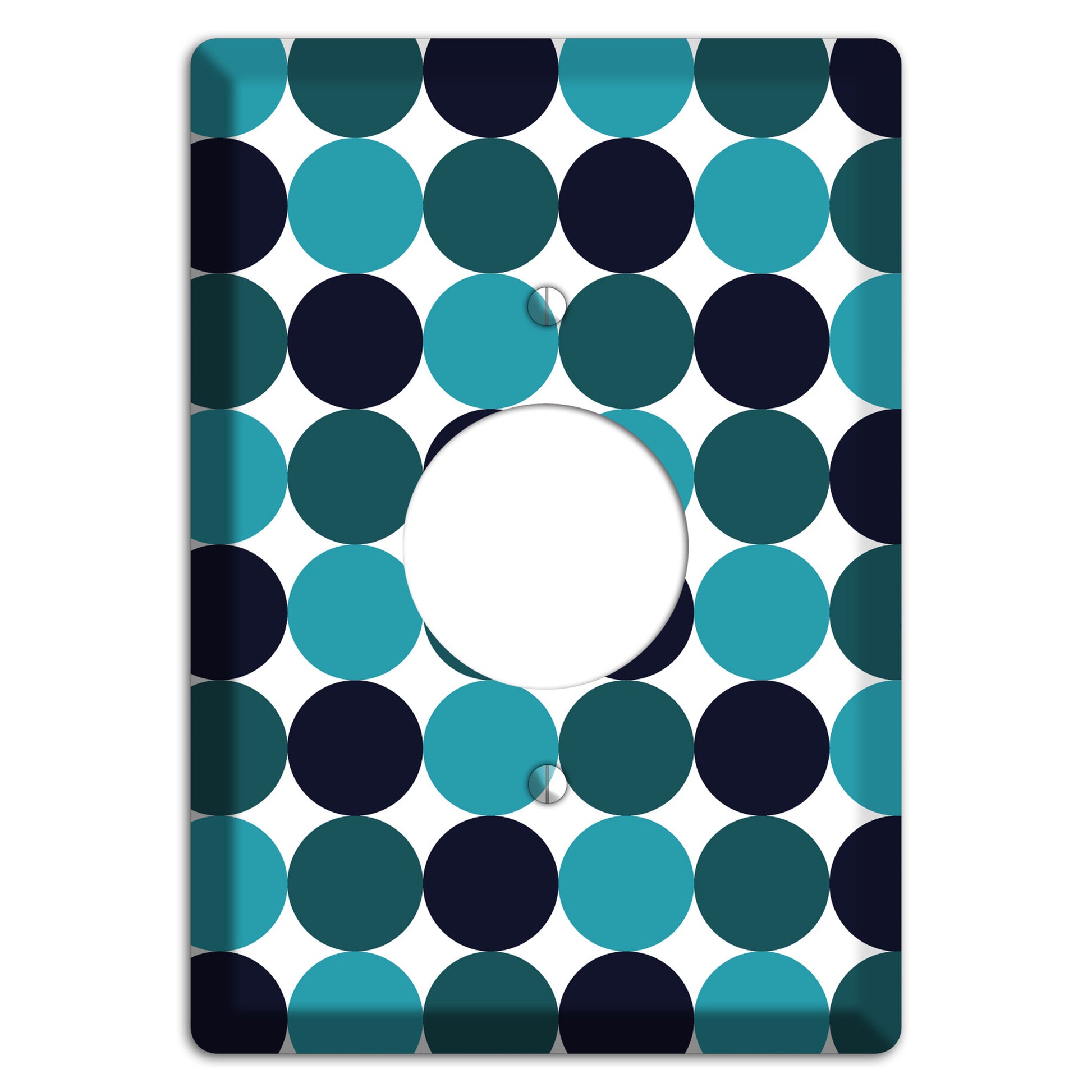 Multi Aqua Tiled Dots Single Receptacle Wallplate
