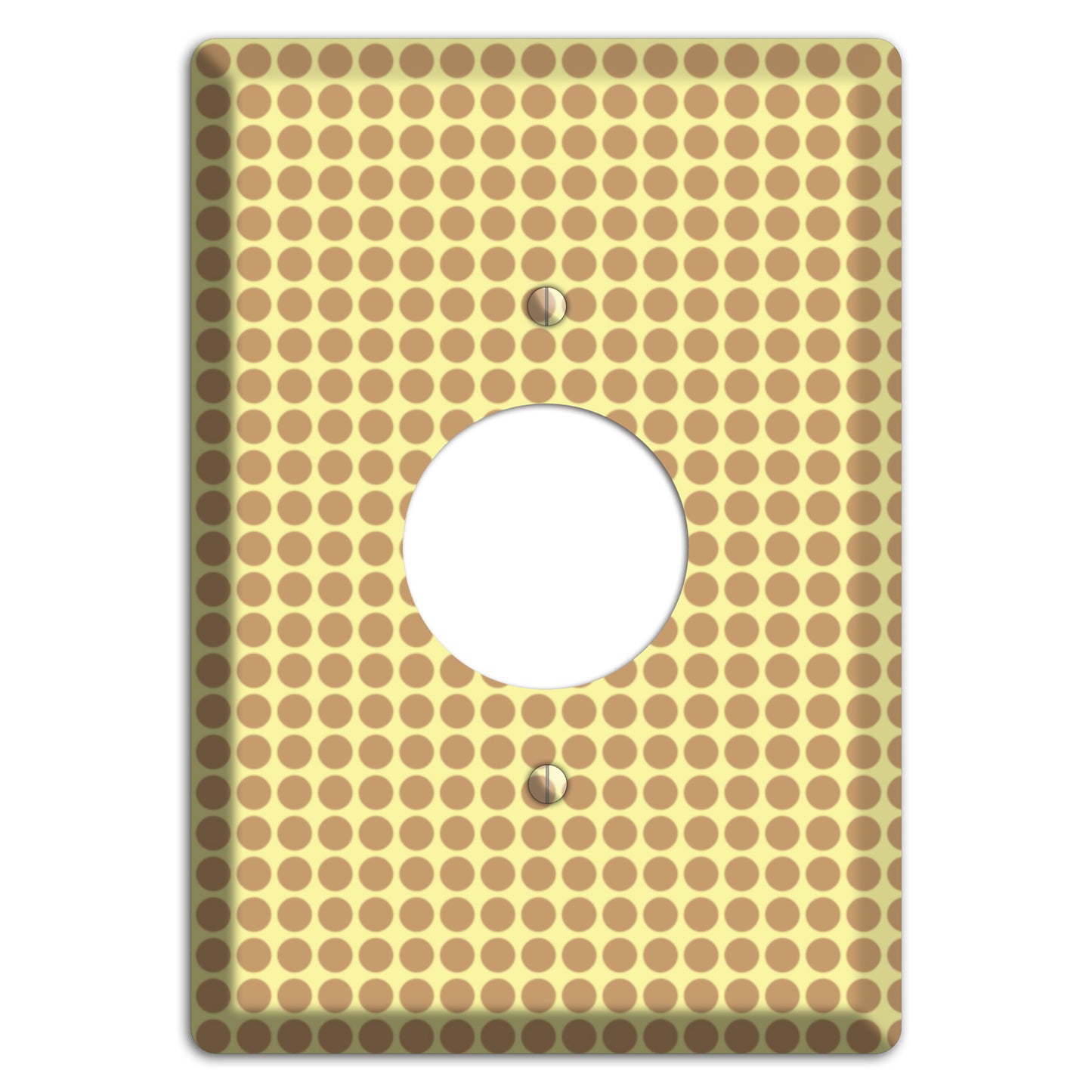 Yellow with Light Brown Tiled Small Dots Single Receptacle Wallplate
