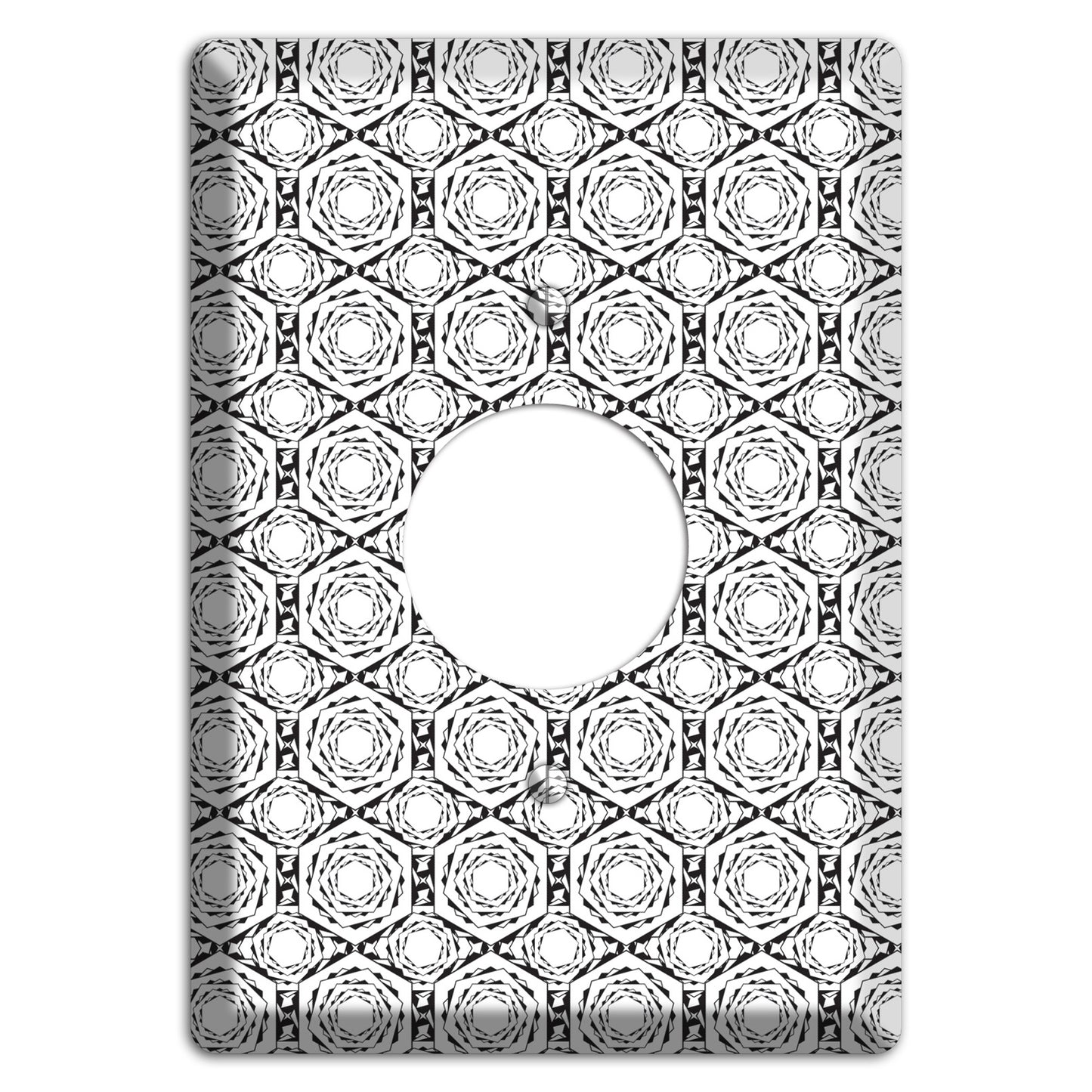 Overlay Hexagon Rotation Repeat Single Receptacle Wallplate
