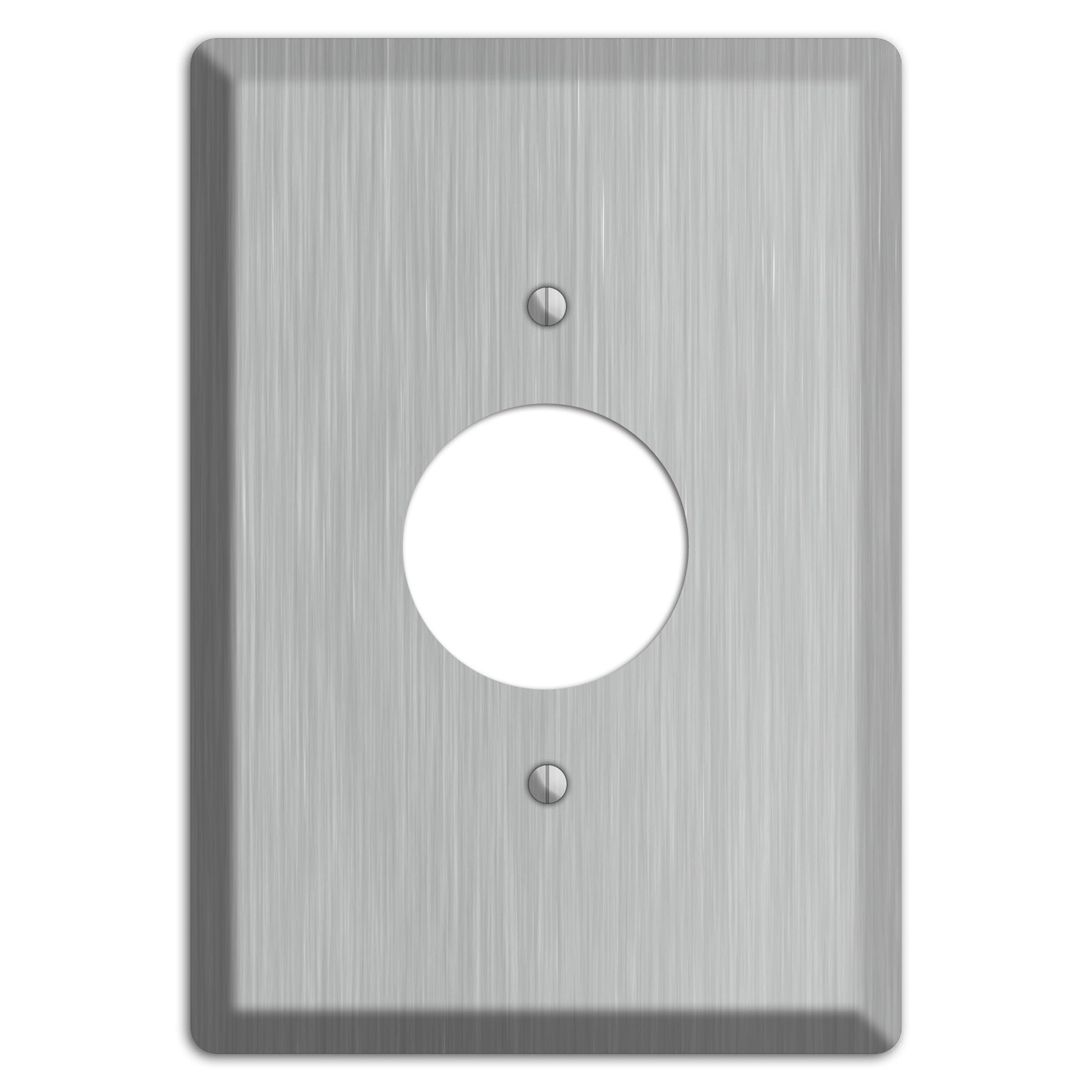 Brushed Stainless Steel Single Receptacle Wallplate