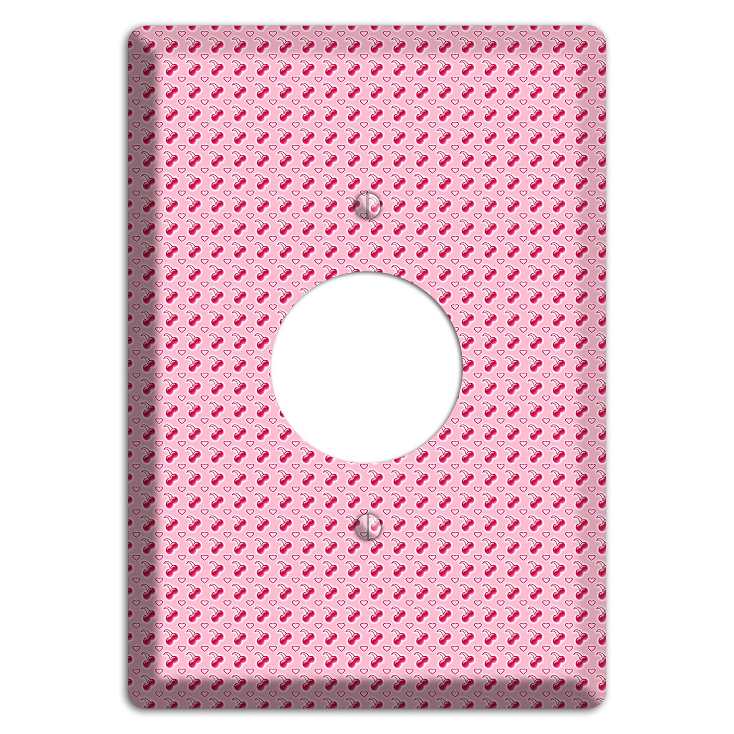 Pink with Cherries Single Receptacle Wallplate