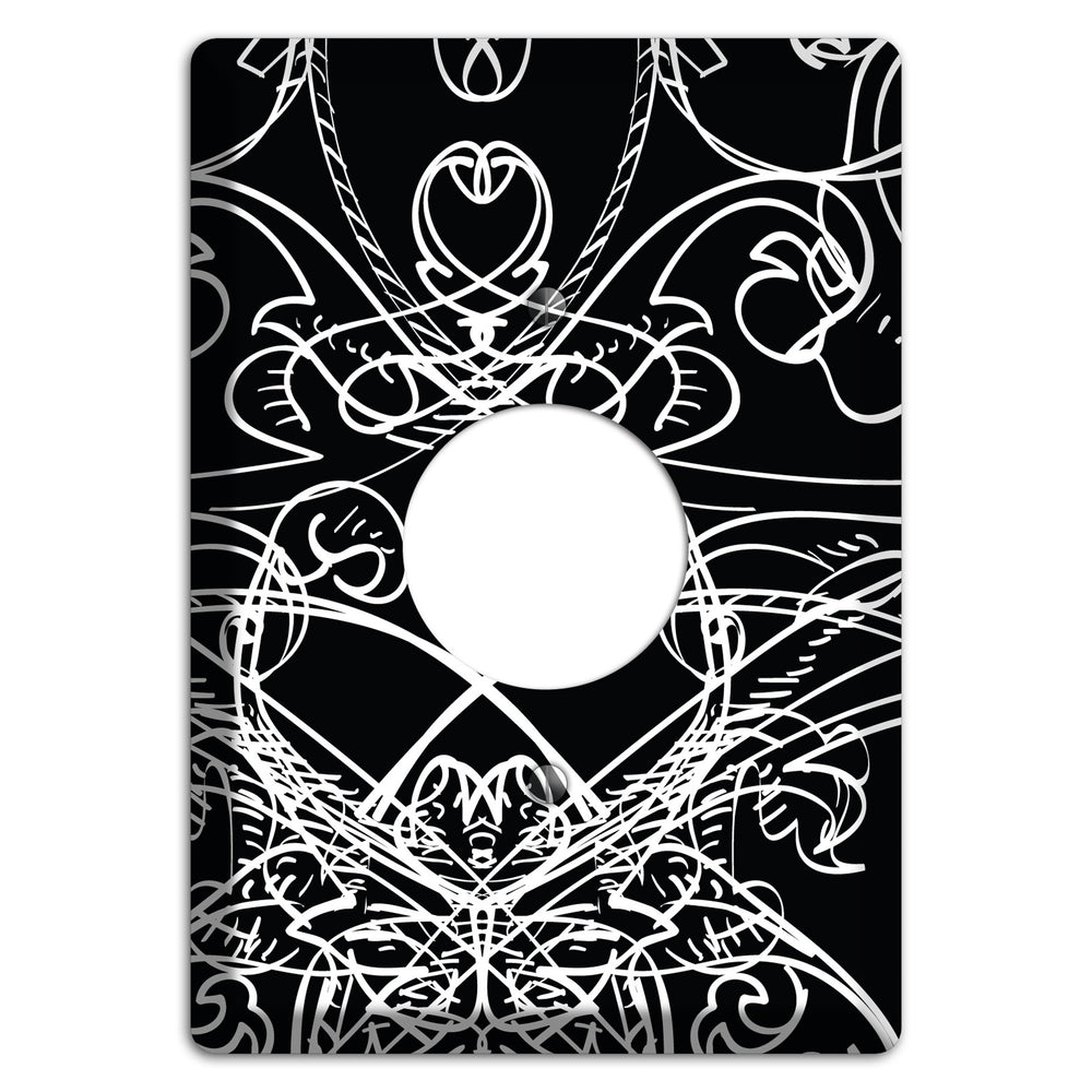 Black Deco Sketch Single Receptacle Wallplate