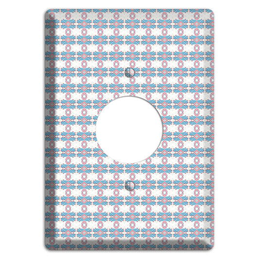 White with Faded Blue and Red Tapestry Single Receptacle Wallplate