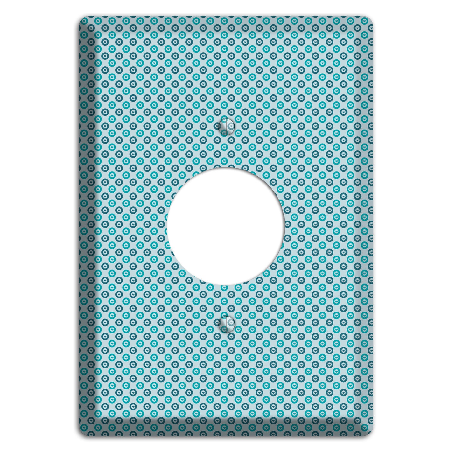 Turquoise and Blue Concentric Dots Single Receptacle Wallplate