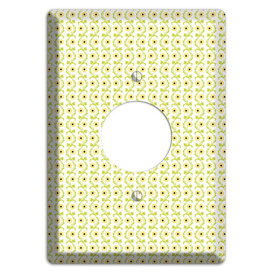 Tiny Yellow and Green Retro Sprig Single Receptacle Wallplate