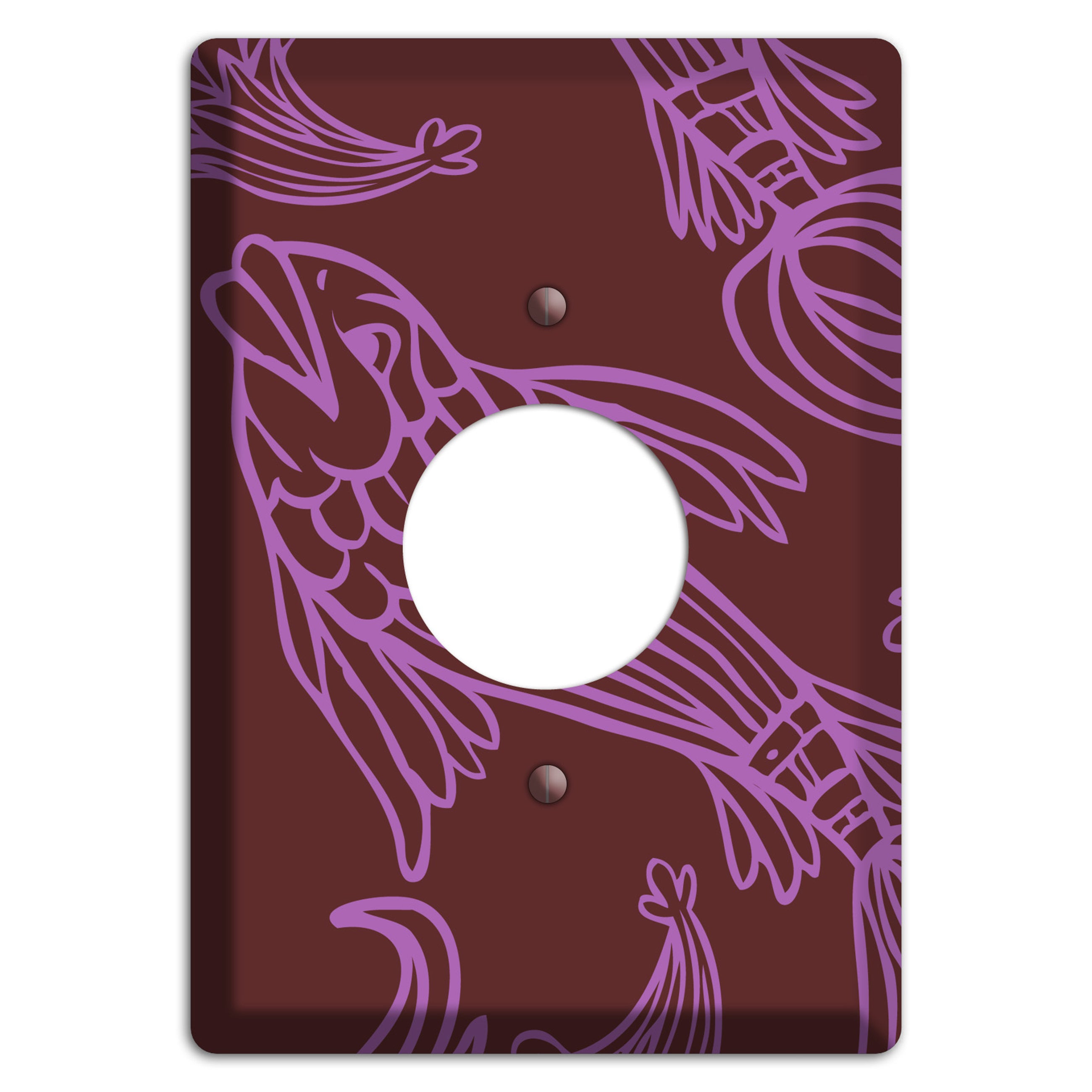 Purple and Pink Koi Single Receptacle Wallplate