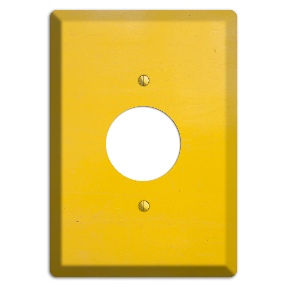 Bright Yellow Concrete Single Receptacle Wallplate