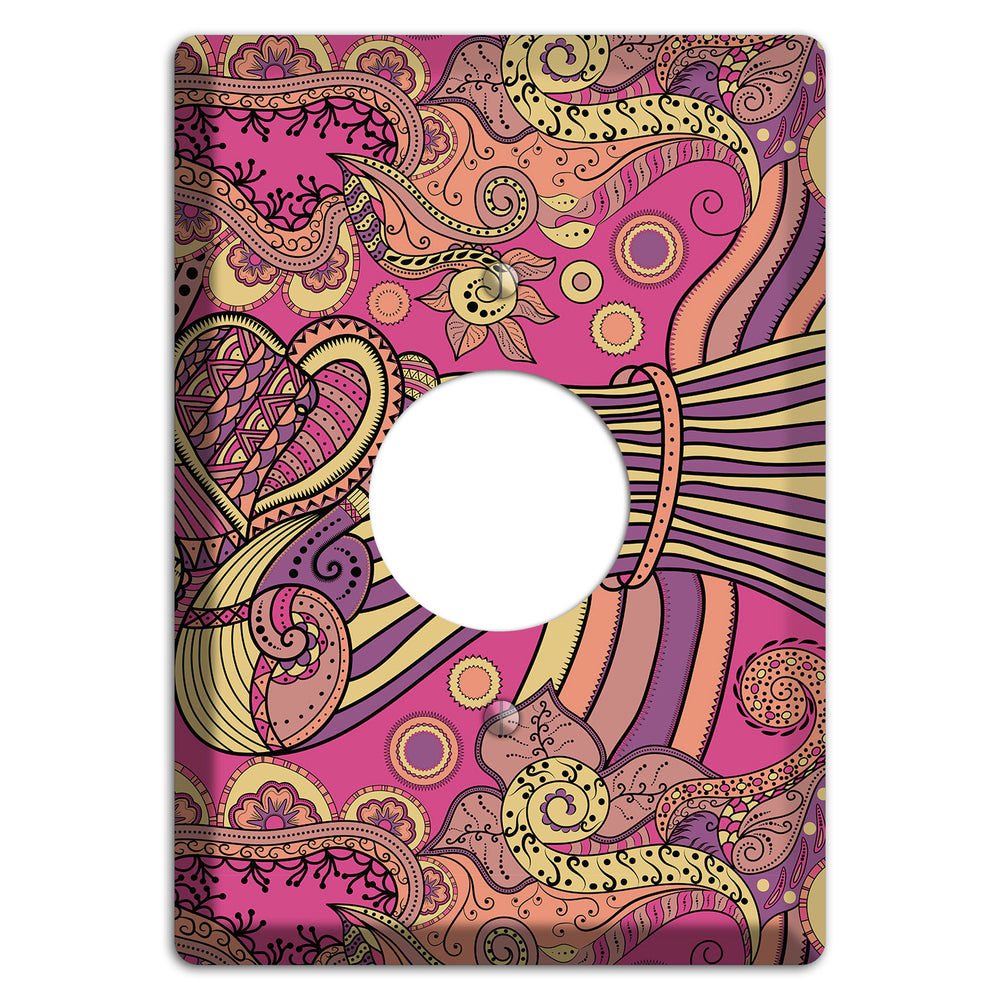Retro Flourish 1 Single Receptacle Wallplate