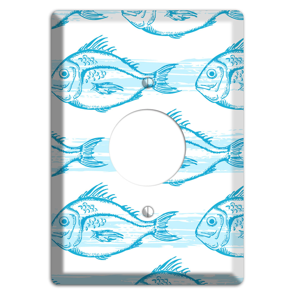 Blue Fish Single Receptacle Wallplate