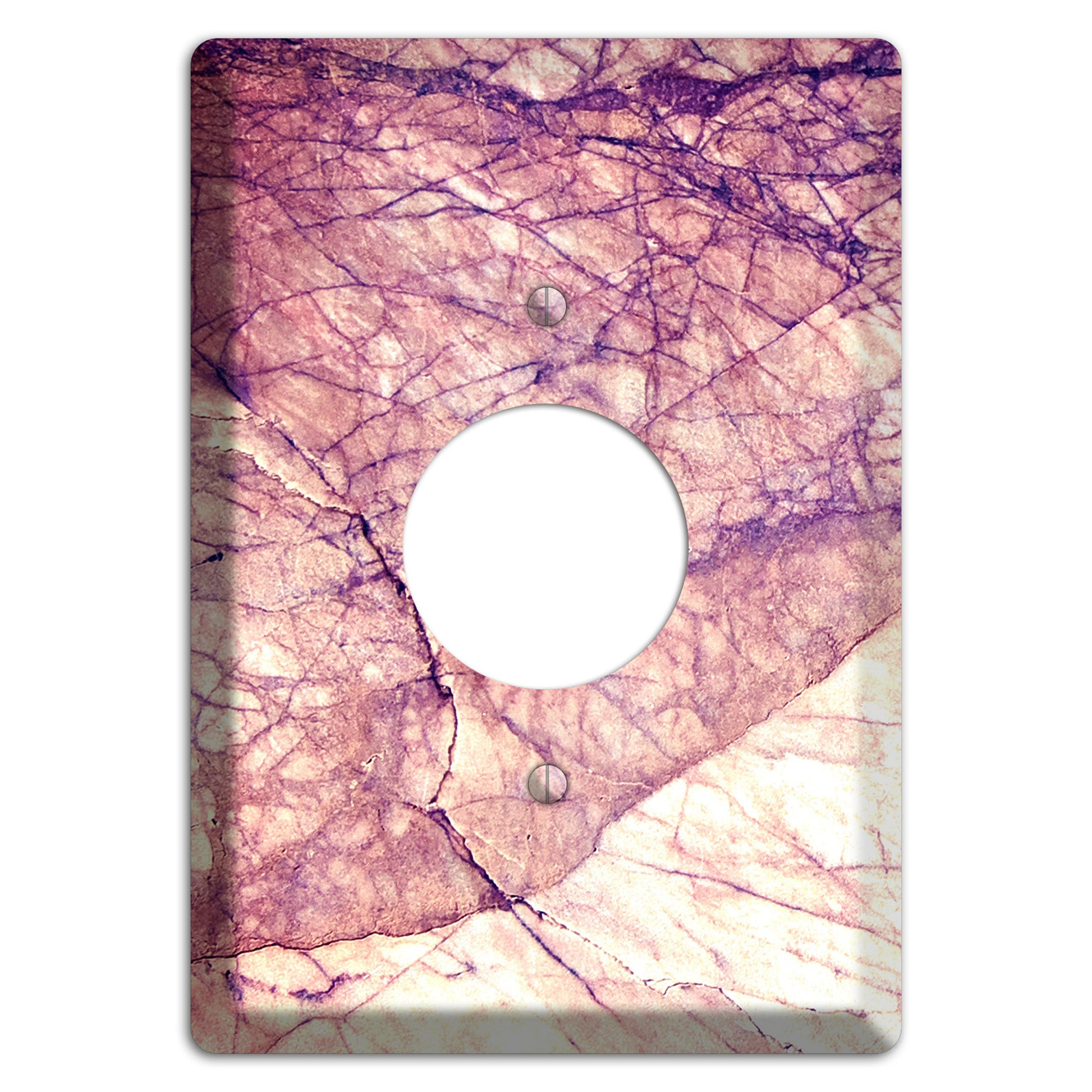 Cavern Pink Marble Single Receptacle Wallplate