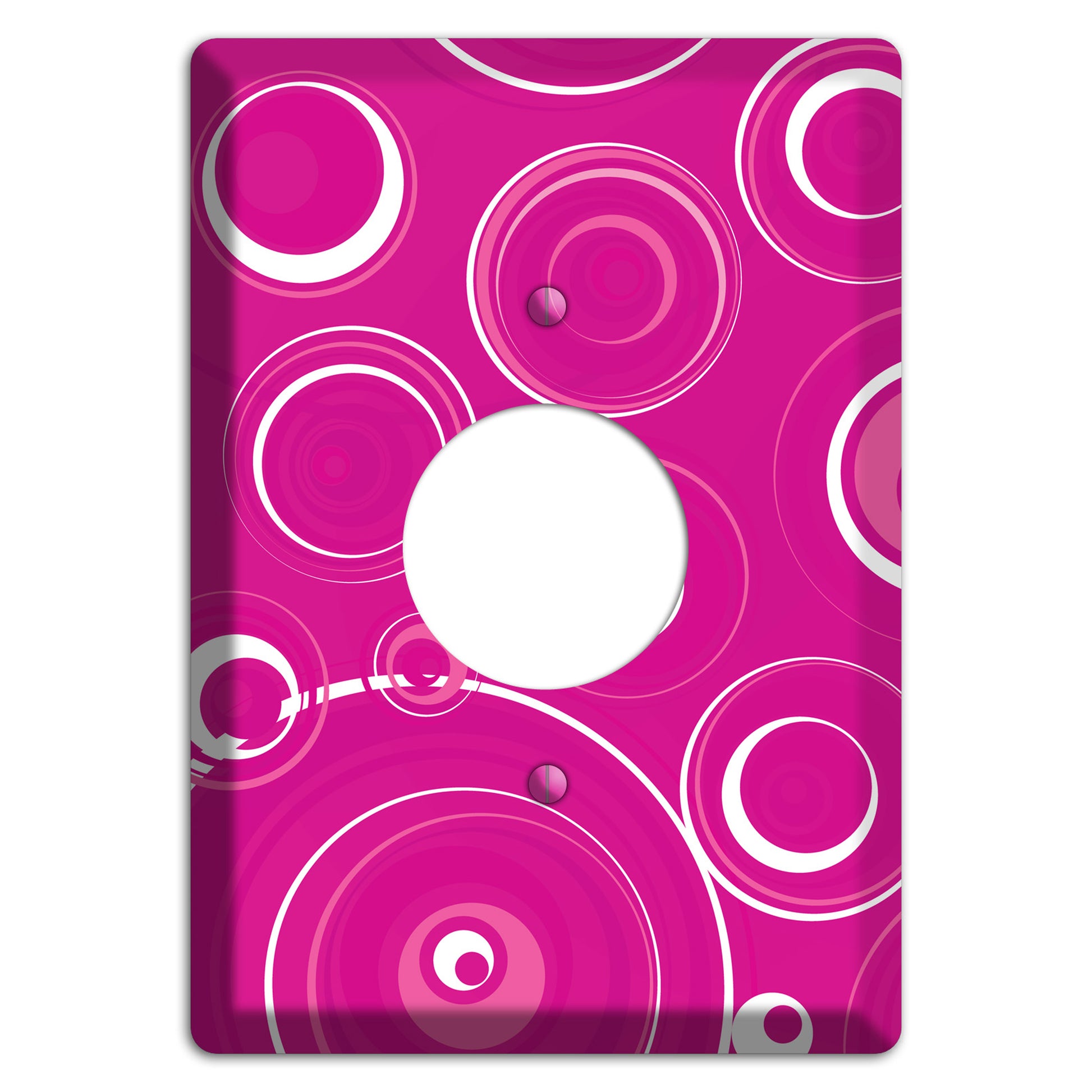 Dark Pink Circles Single Receptacle Wallplate