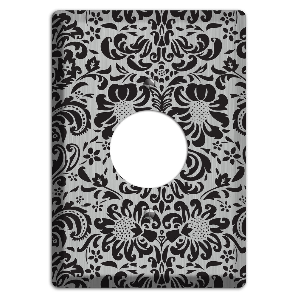 Black Toile Stainless Steel Single Receptacle Wallplate