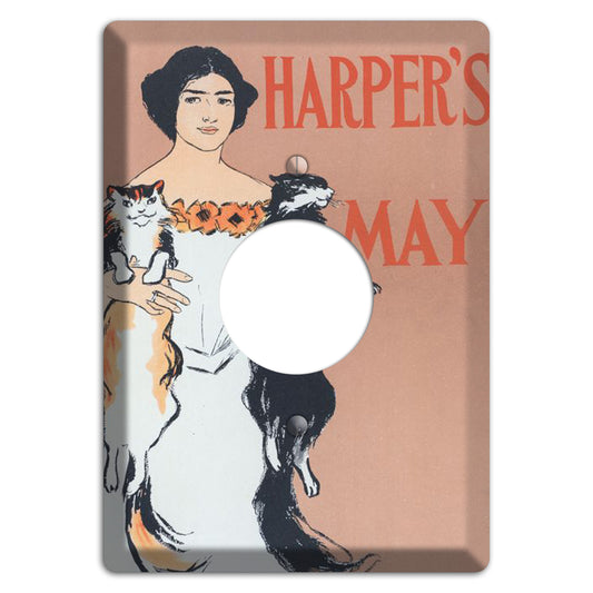 harpers Magazine Vintage Poster Single Receptacle Wallplate