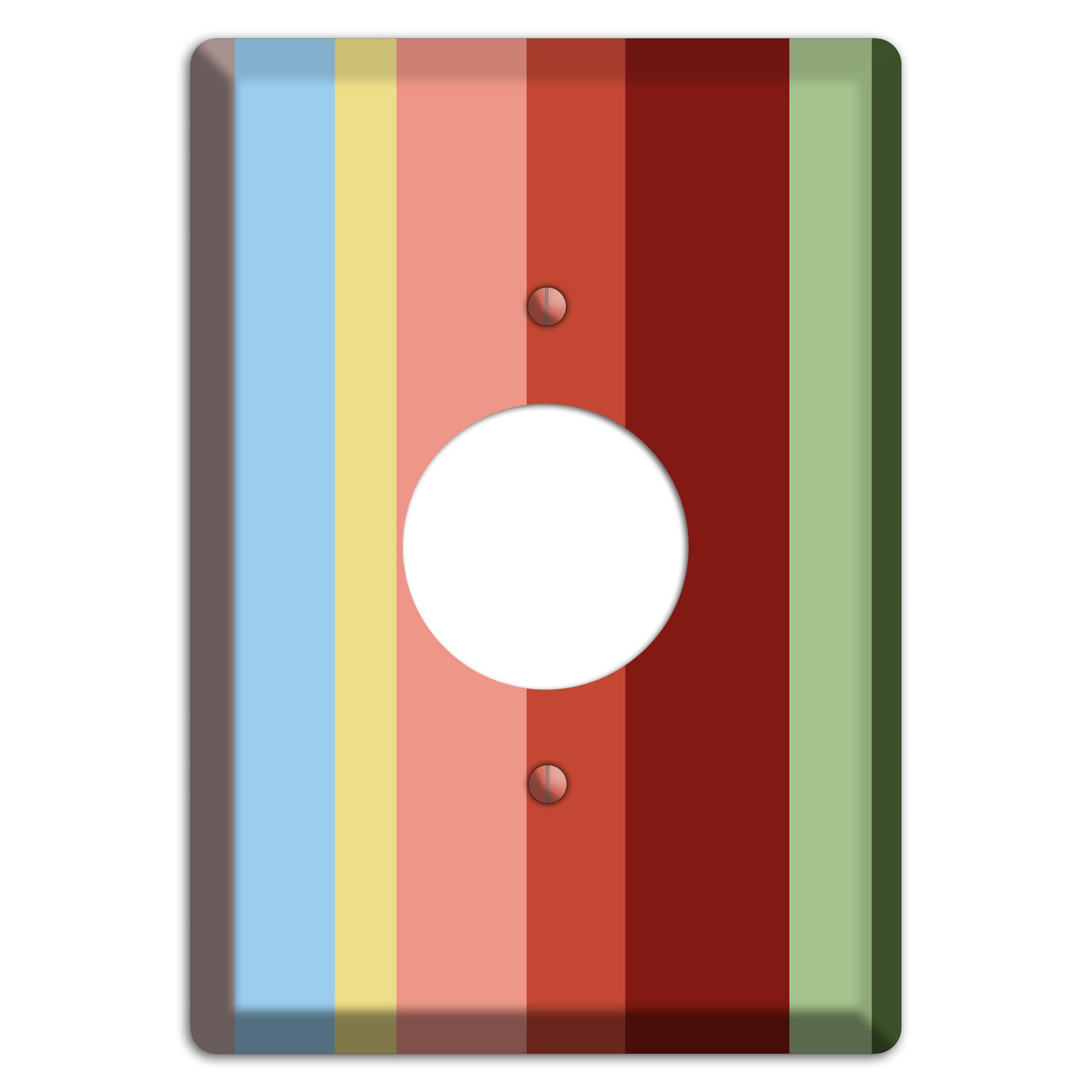 Multi Pastel Vertical Stripe Single Receptacle Wallplate