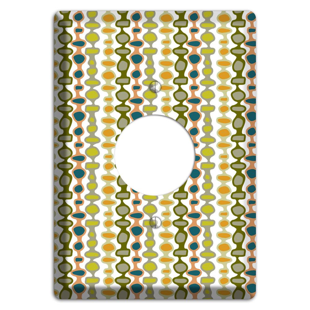 Multi Olive and Mustard Bead and Reel Single Receptacle Wallplate