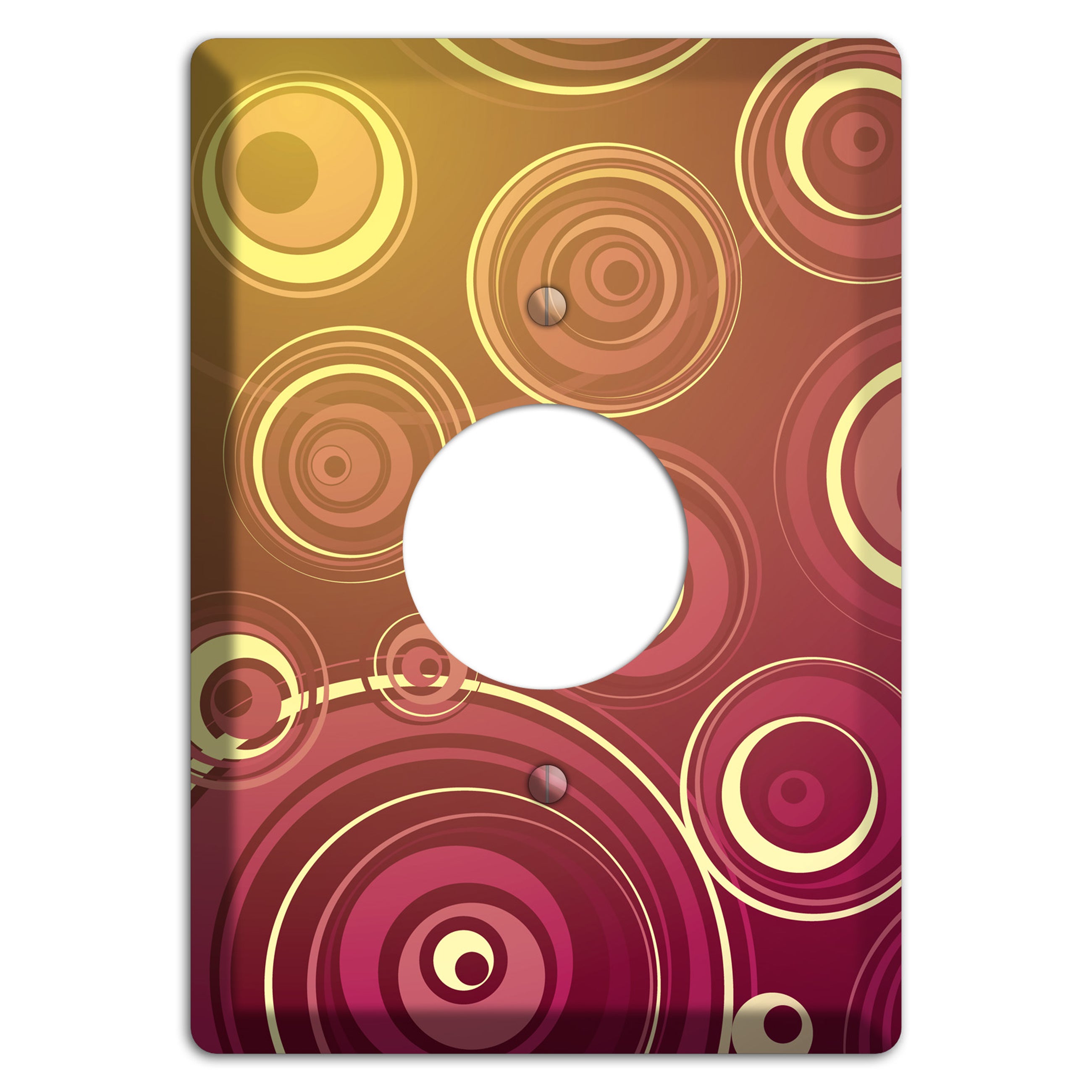 Maroon and Yellow Circles Single Receptacle Wallplate
