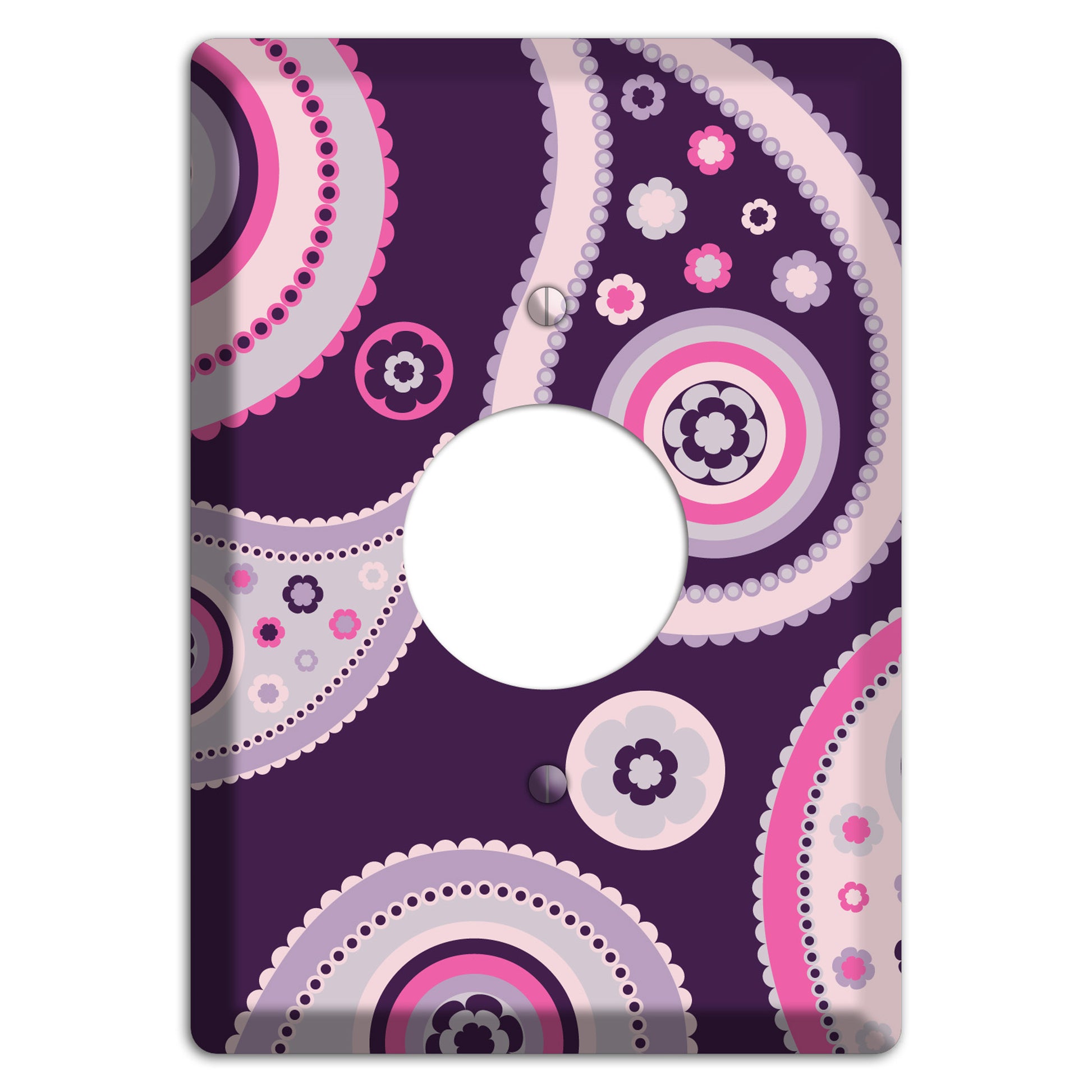 Purple Paisley Single Receptacle Wallplate