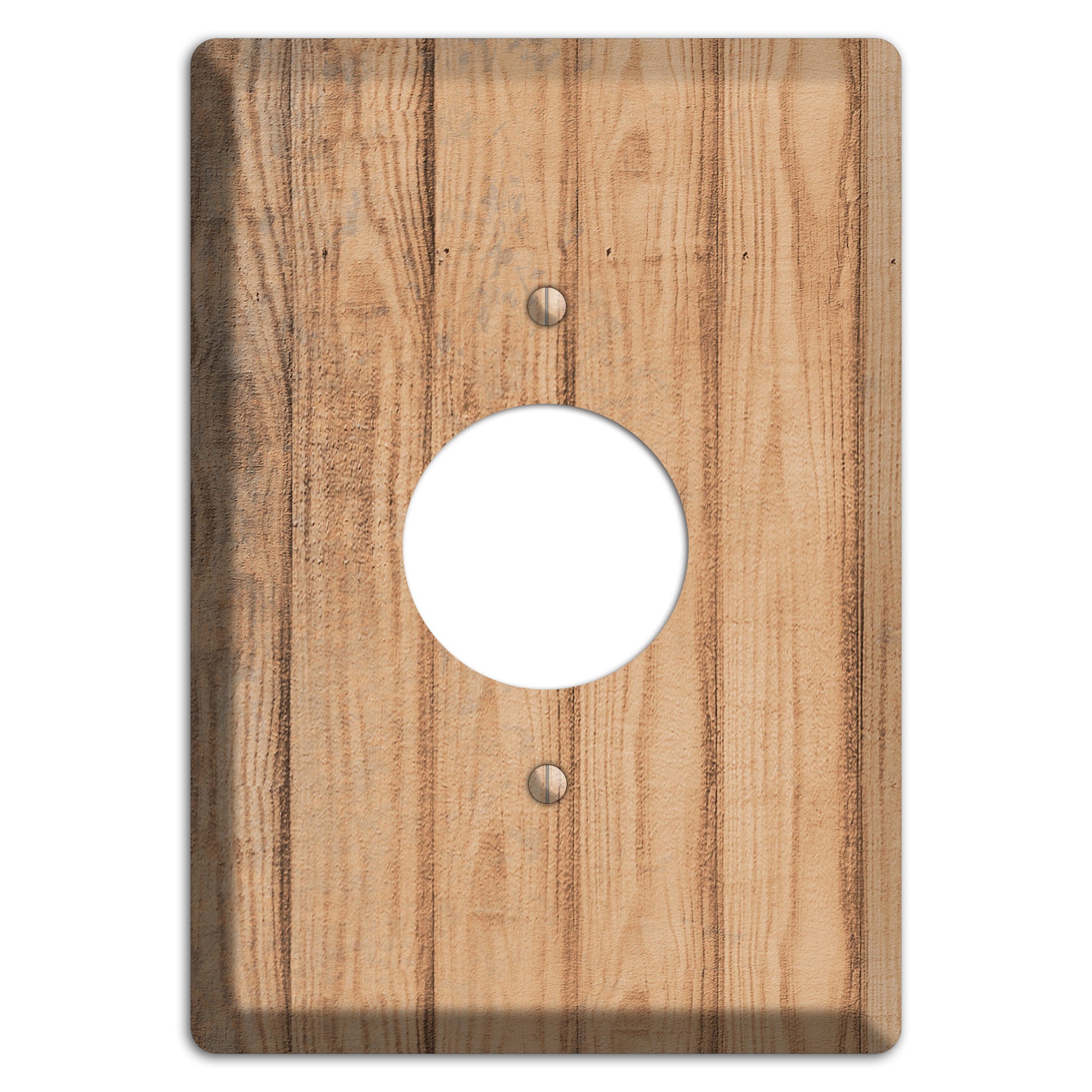 Tan Weathered Wood Single Receptacle Wallplate