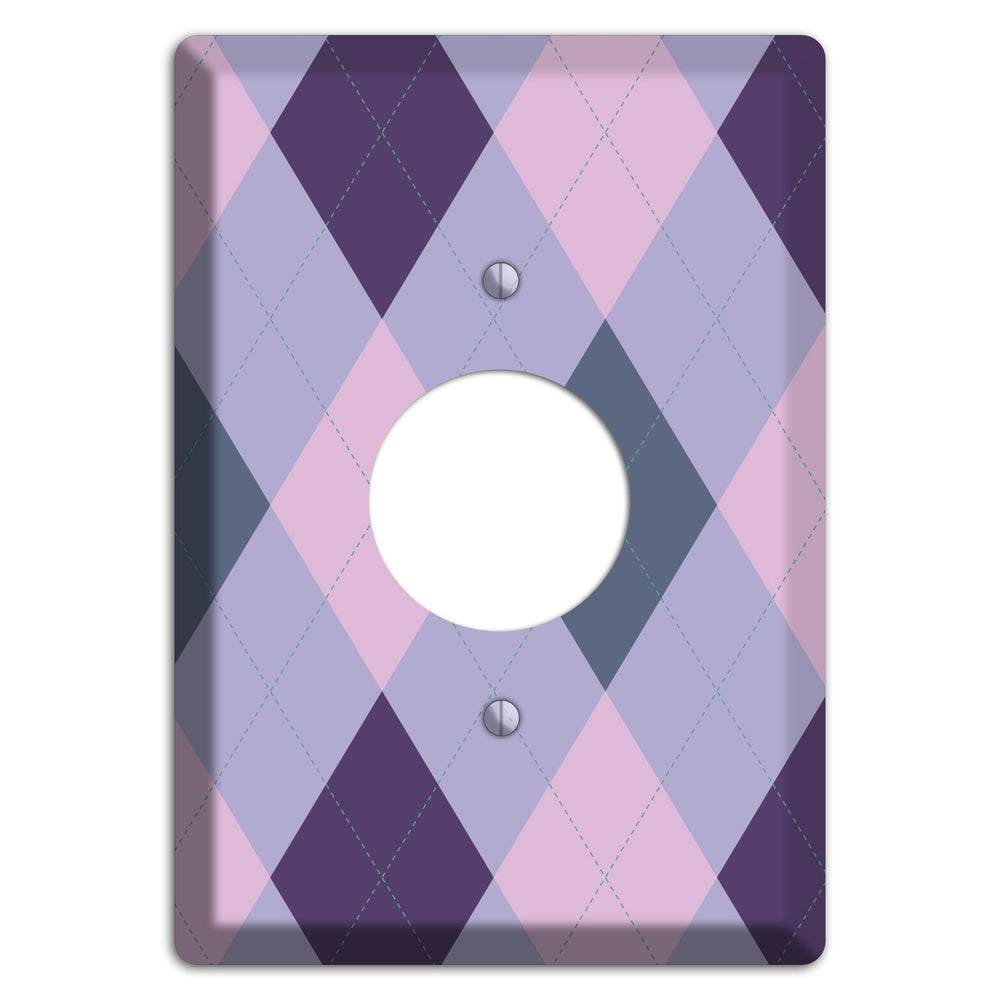 Orange and Tan Argyle Single Receptacle Wallplate