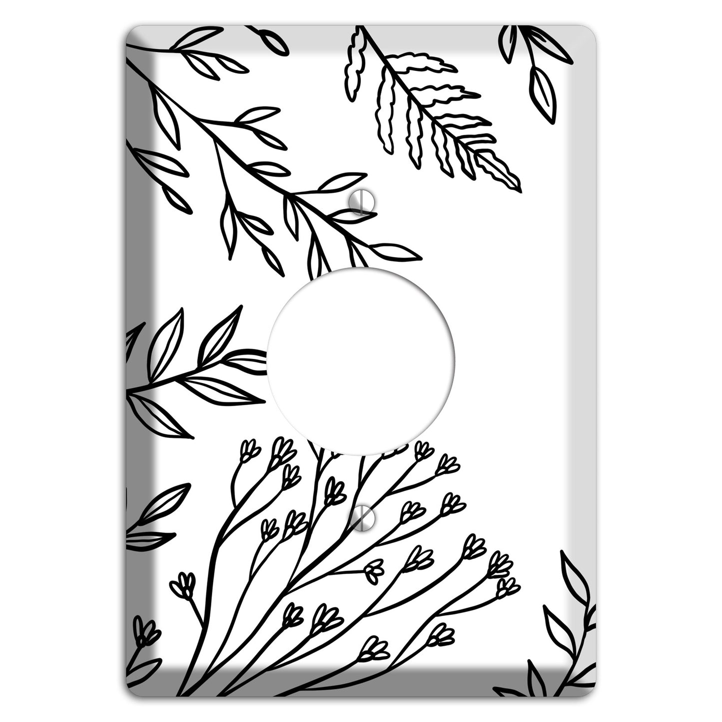 Hand-Drawn Floral 38 Single Receptacle Wallplate
