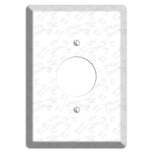 White with Grey Sprig Single Receptacle Wallplate