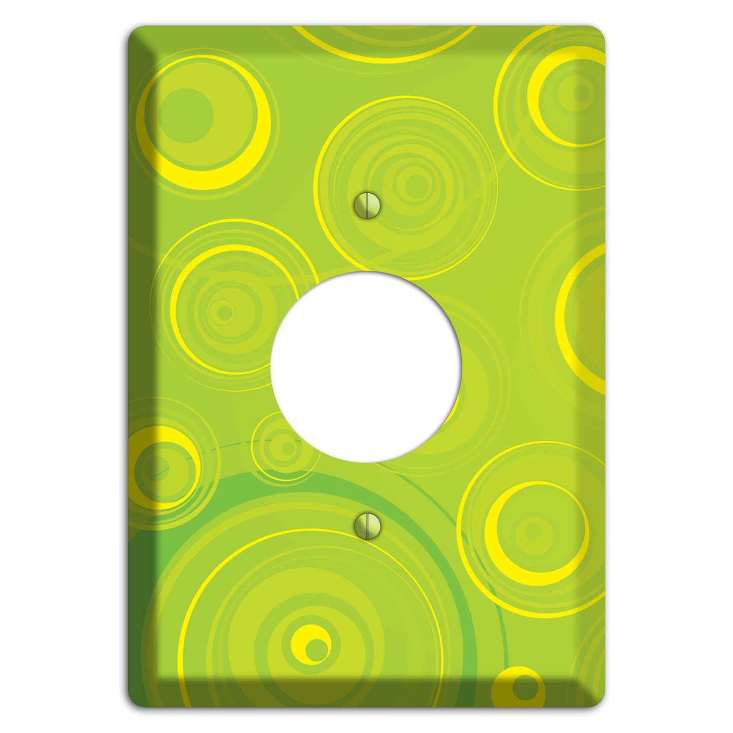 Green-yellow Circles Single Receptacle Wallplate
