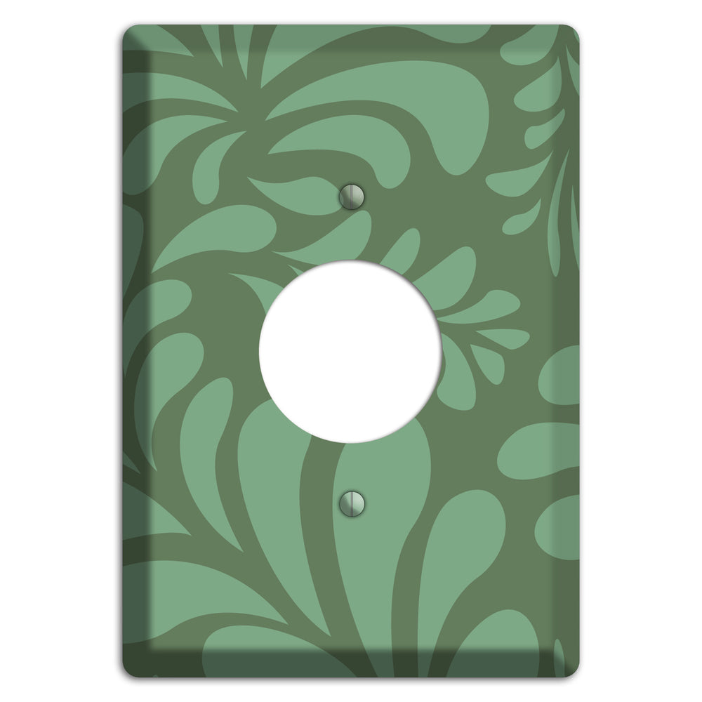 Green Herati Single Receptacle Wallplate