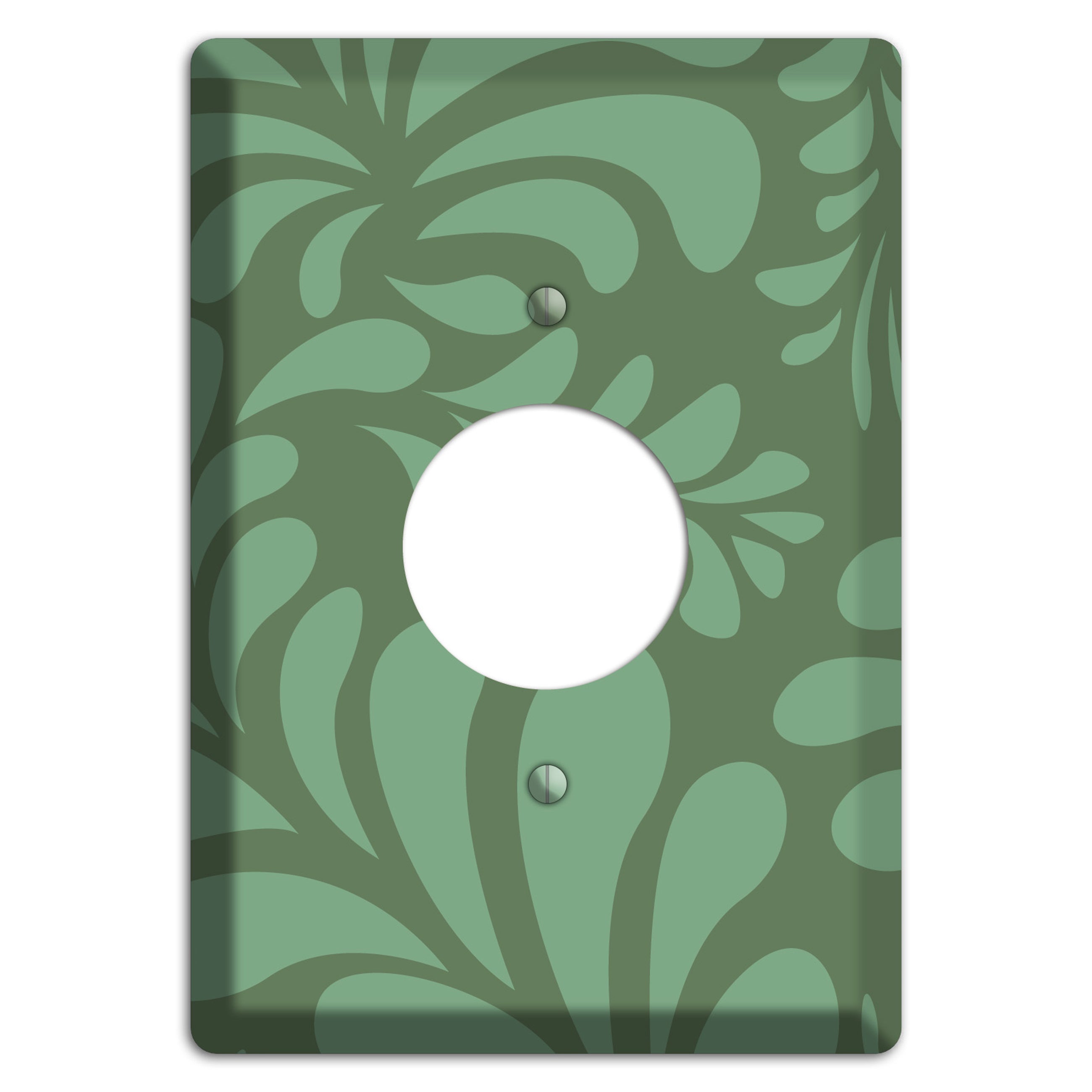 Green Herati Single Receptacle Wallplate