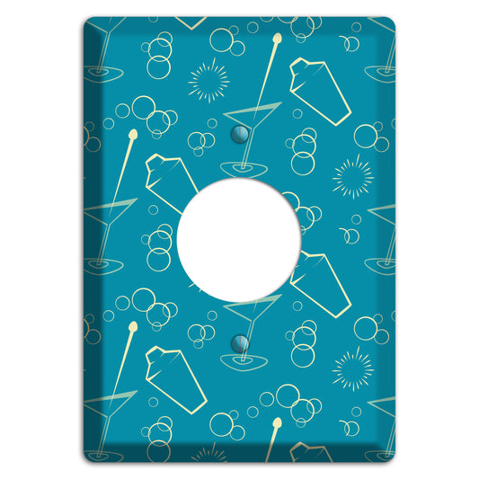 Teal Cocktail Hour Single Receptacle Wallplate