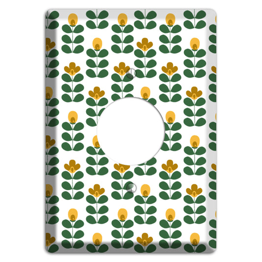 Multi Mustard Deco Floral Half Drop Single Receptacle Wallplate