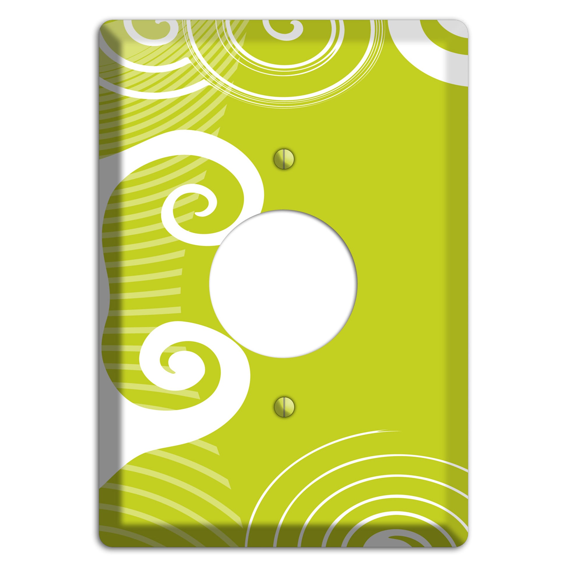 Abstract Green Single Receptacle Wallplate