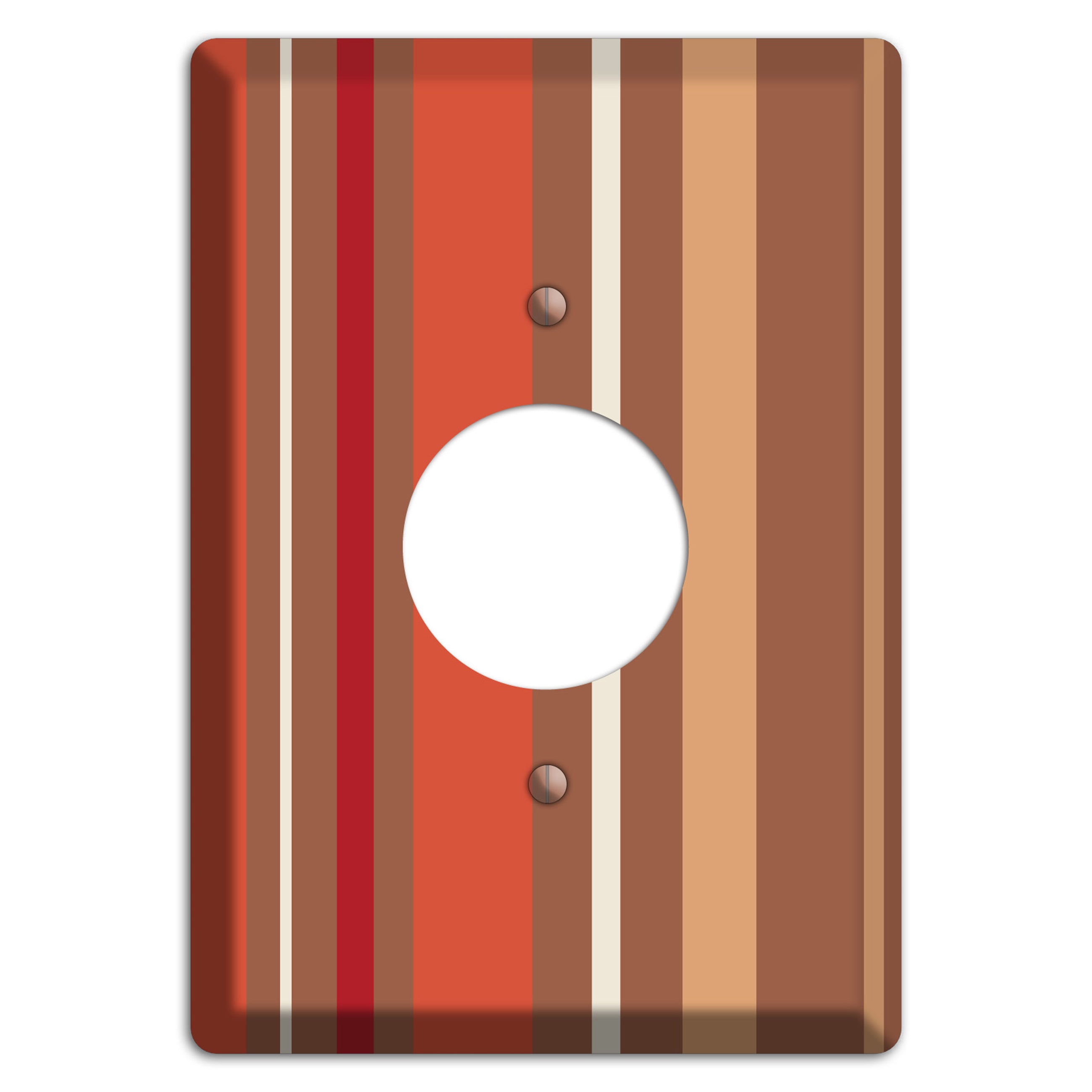 Multi Coral Vertical Stripe Single Receptacle Wallplate