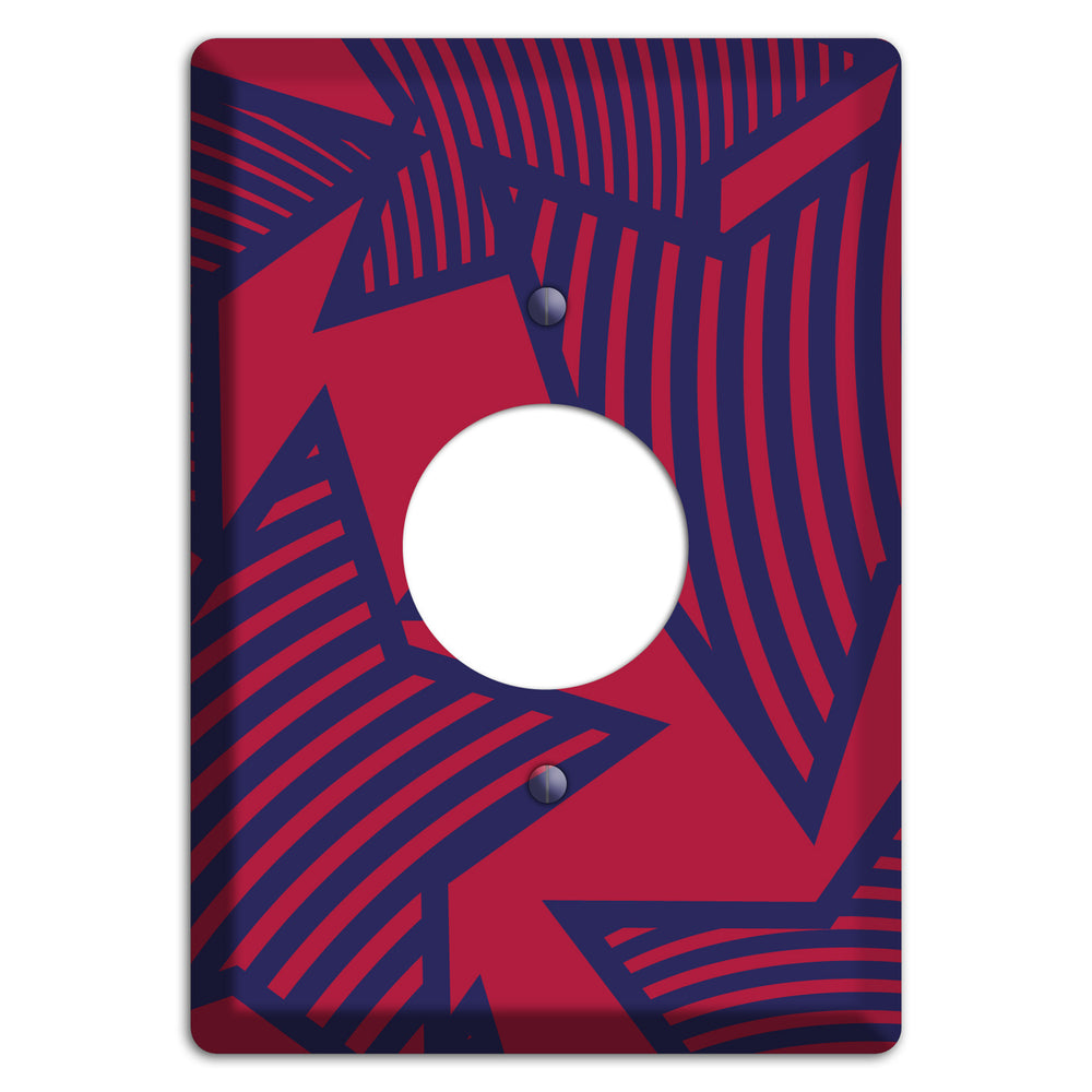 Red with Large Blue Stars Single Receptacle Wallplate