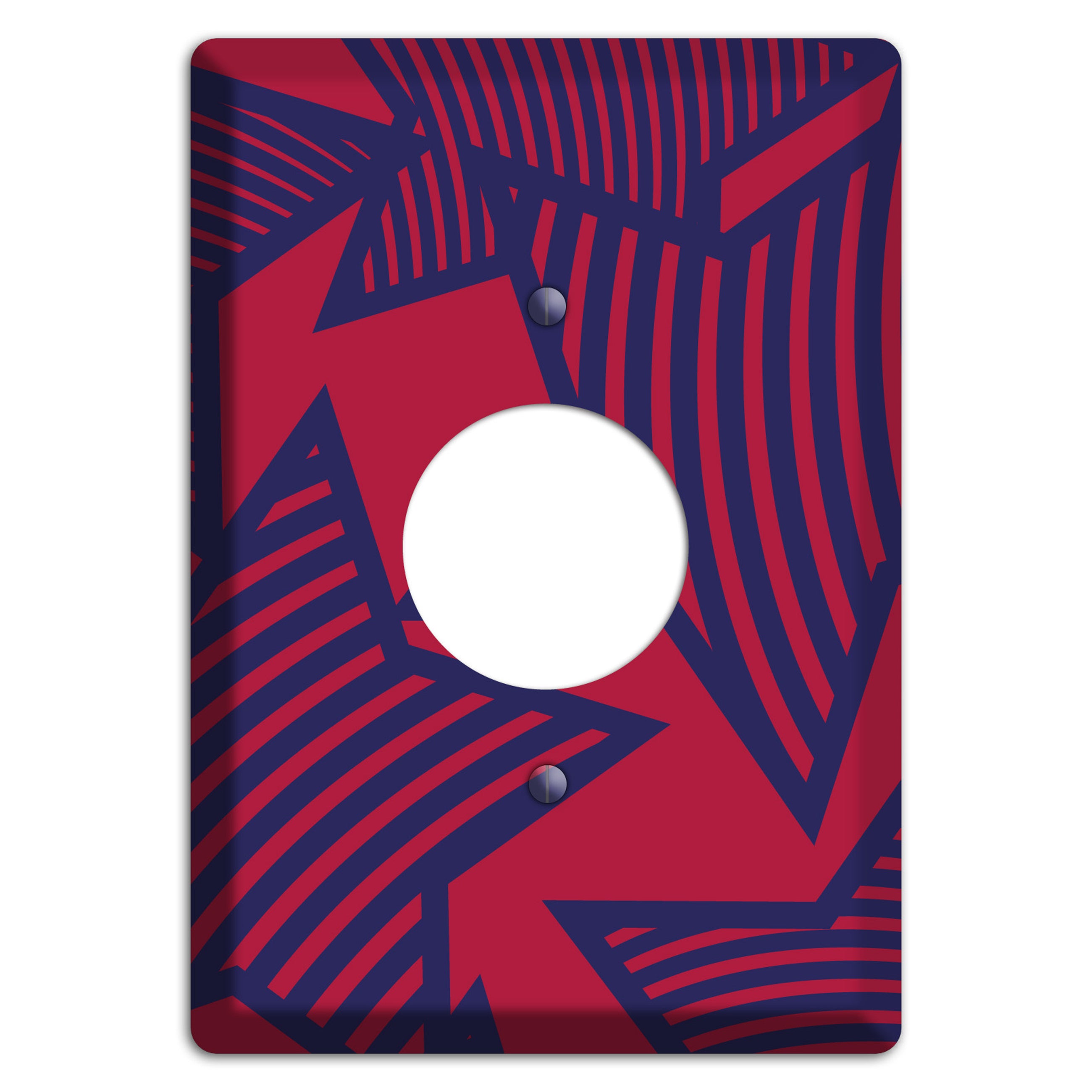Red with Large Blue Stars Single Receptacle Wallplate