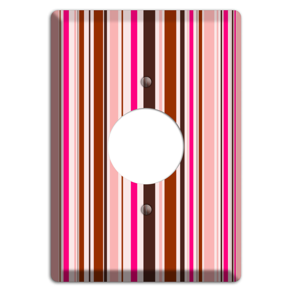 Pink Stripes Single Receptacle Wallplate