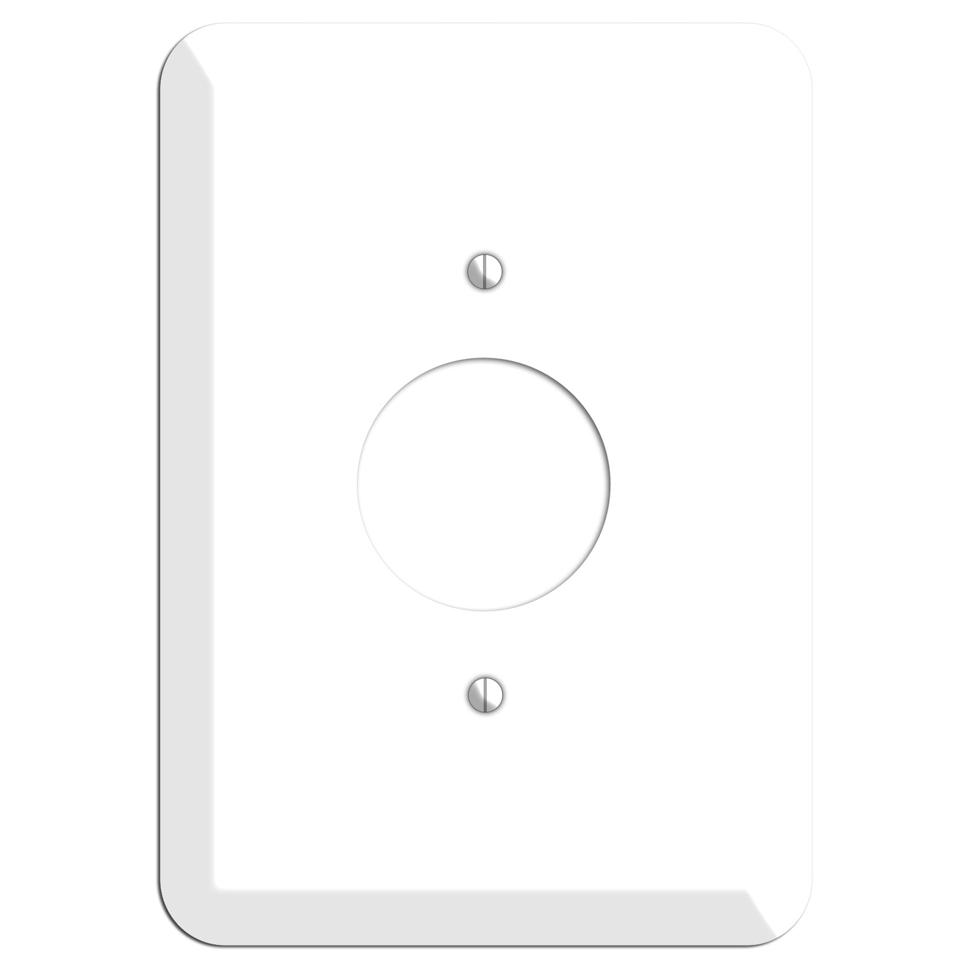 Rounded Corner White Metal Single Receptacle Wallplate