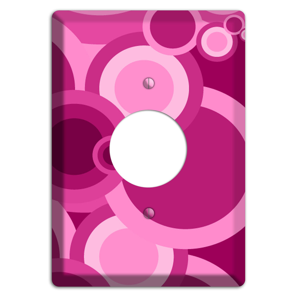 Pink and Fuschia Circles Single Receptacle Wallplate