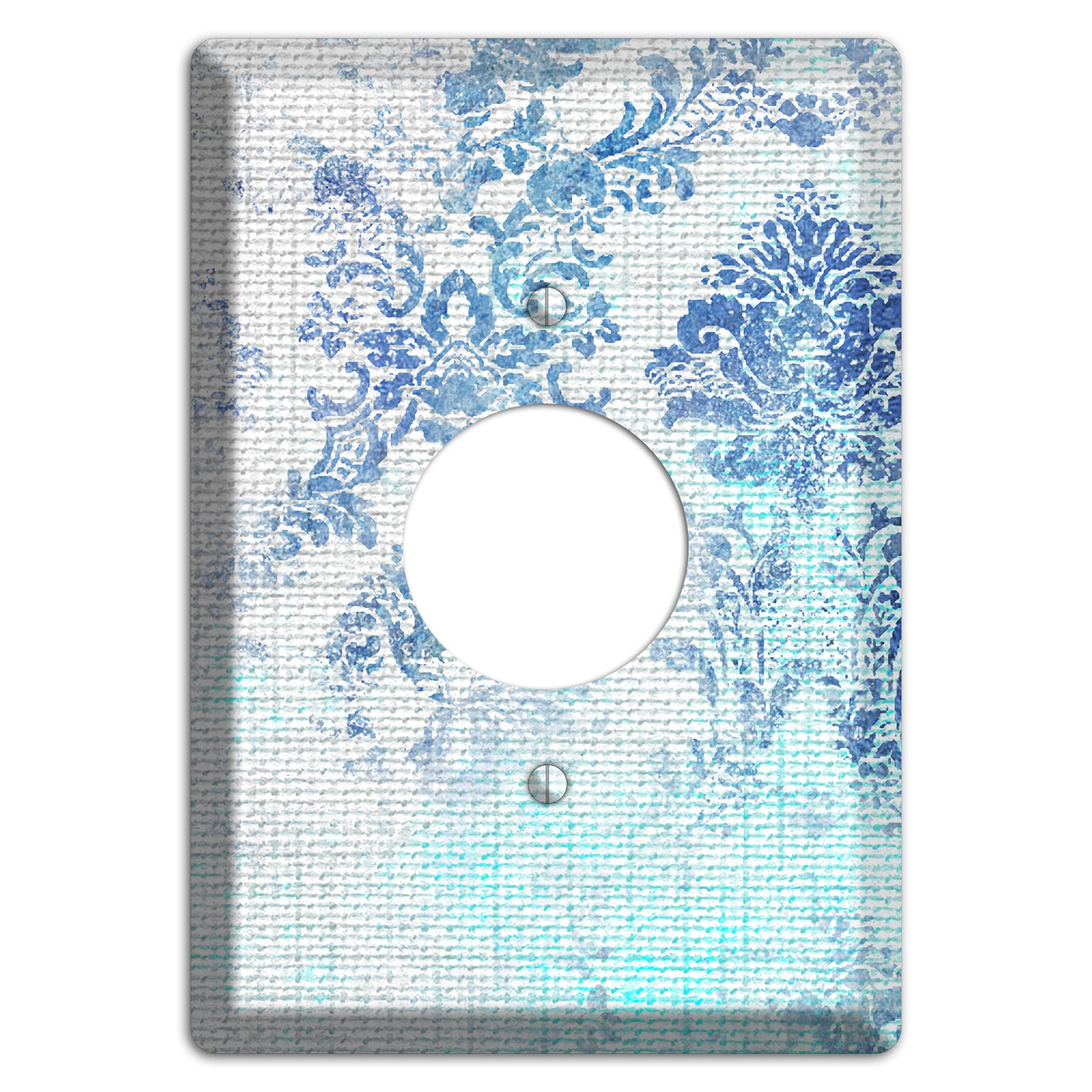 Ice Cold Whimsical Damask Single Receptacle Wallplate