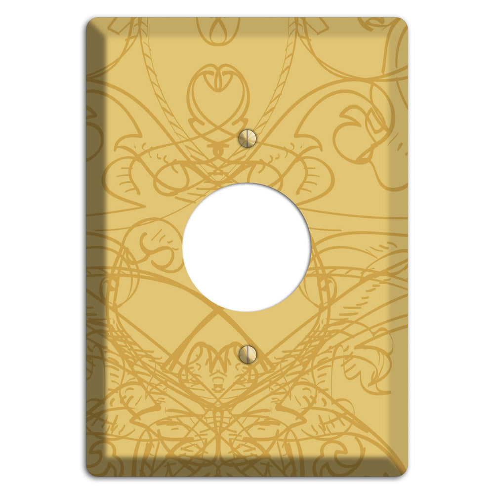 Beige Deco Sketch Single Receptacle Wallplate