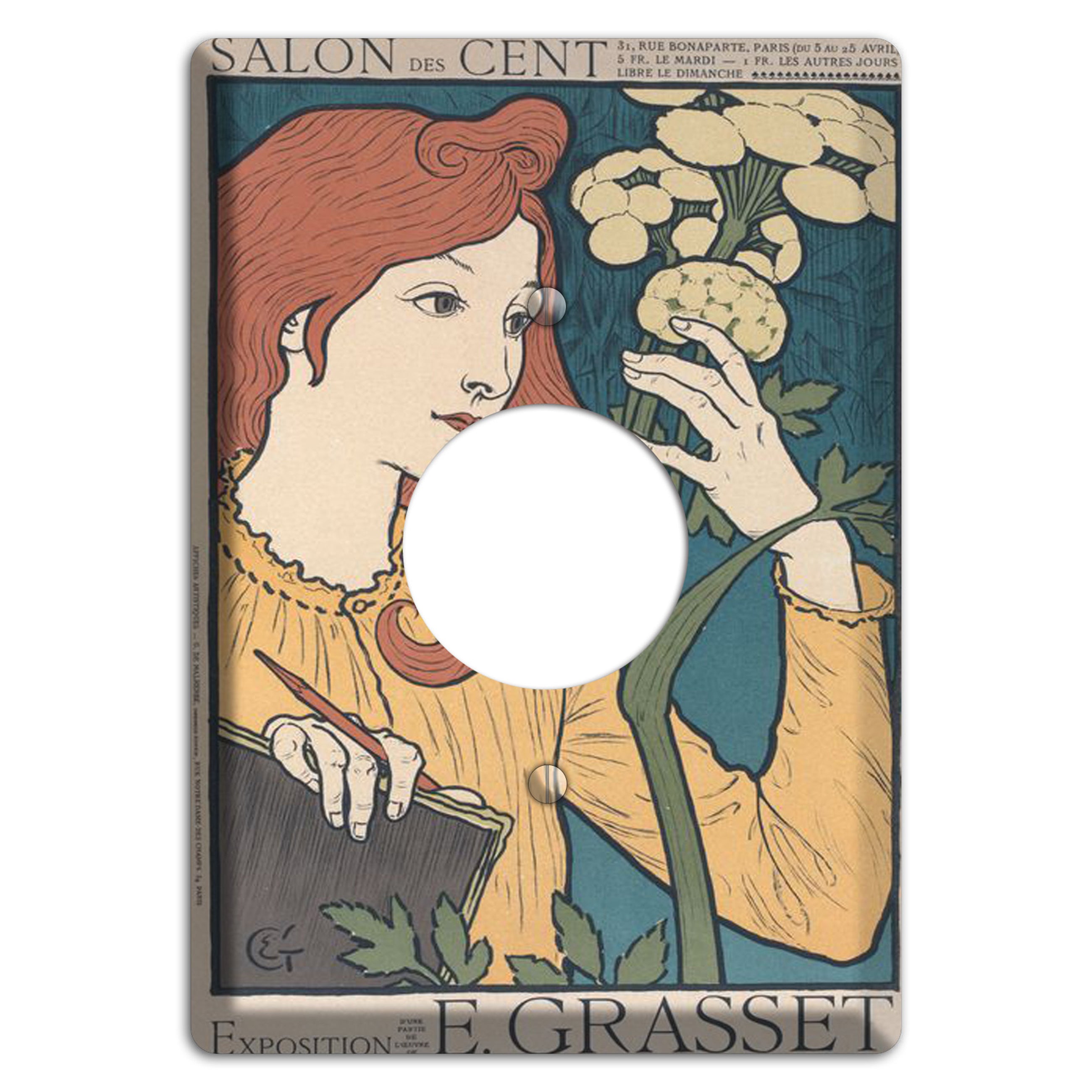 Salon des Cent Vintage Poster Single Receptacle Wallplate